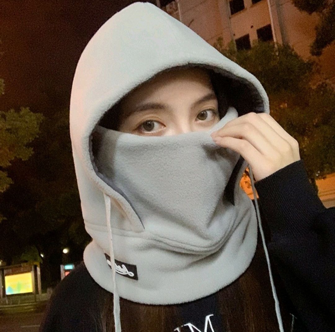 Japanese Brand Grey colour streetwear balaclava hoodie Size ONE SIZE - 1 Preview