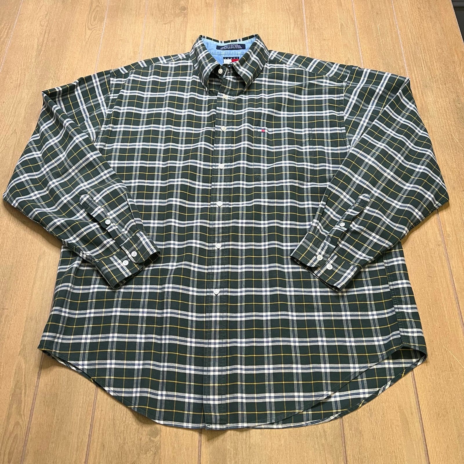 Tommy Hilfiger Tommy Hilfiger Plaid Button Down Shirt Mens XL Green Cotton Size US XL / EU 56 / 4 - 9 Thumbnail