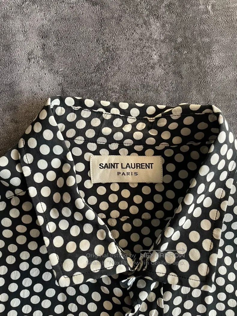 Saint Laurent Paris Saint Laurent Paris Large Polka Dot Silk Shirt Size XS / US 0-2 / IT 36-38 - 4 Thumbnail