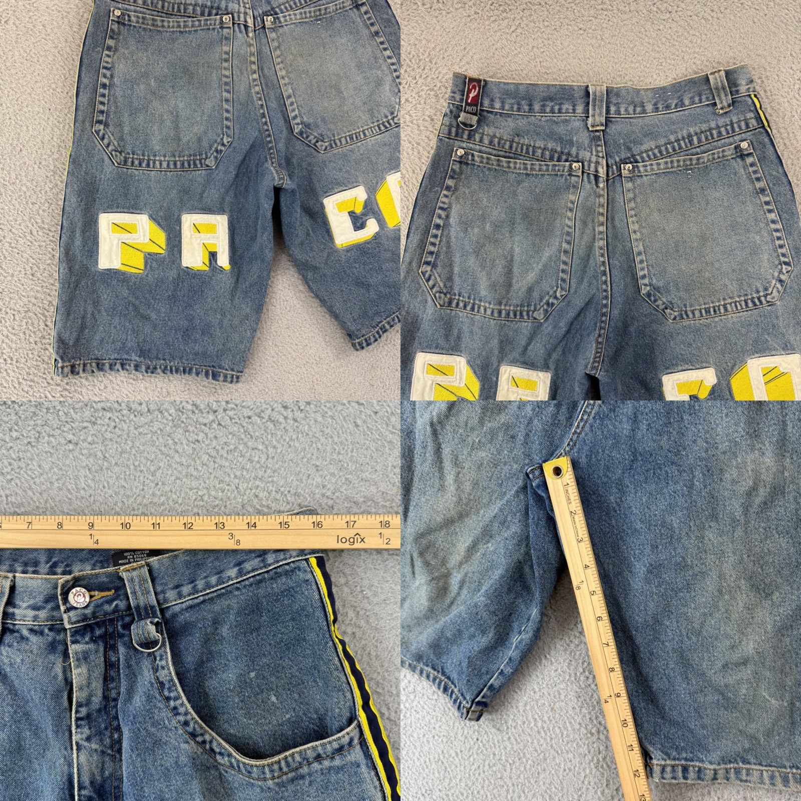 Vintage VINTAGE PACO Jeans Shorts Mens 32 Blue Baggy Denim Jorts Streetwear Skater Bermuda Hip Hop Streetwear 32 Mens Blue Denim Shorts Size US 32 / EU 48 - 8 Thumbnail