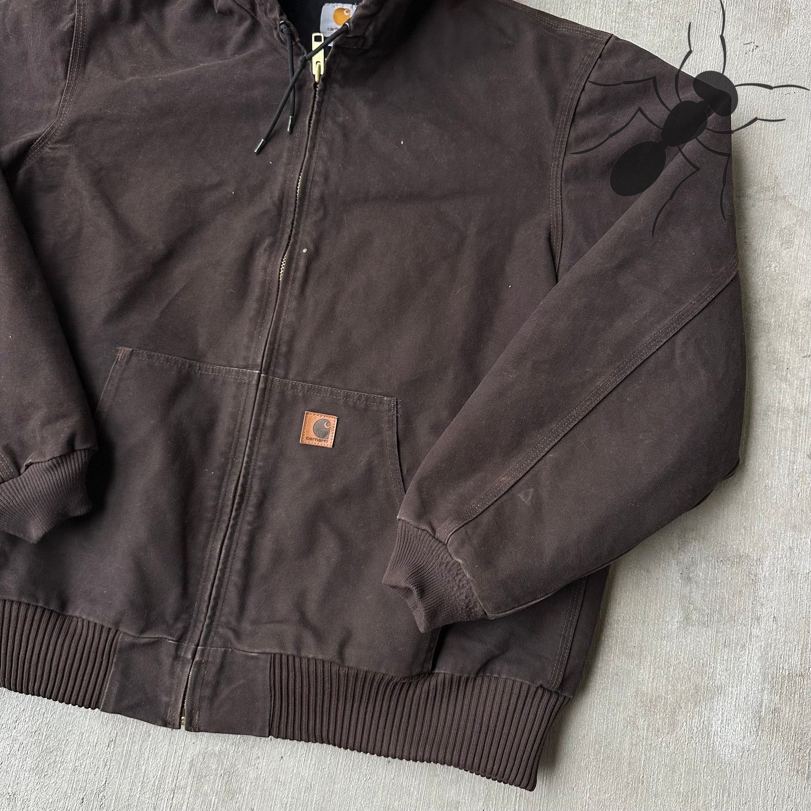 Carhartt × Vintage Carhartt J130 DKB brown hooded XL work wear jacket Size US S / EU 44-46 / 1 - 4 Thumbnail