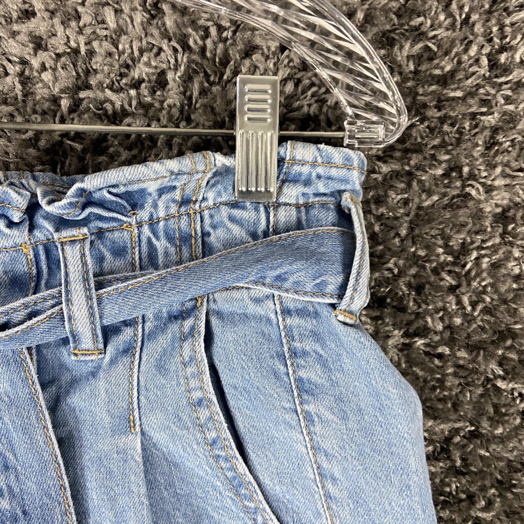 American Eagle Outfitters American Eagle Outfitters Shorts Womens 4 Blue Denim Belted Ruffle Hem Mom Size 27" / US 4 / IT 40 - 5 Thumbnail