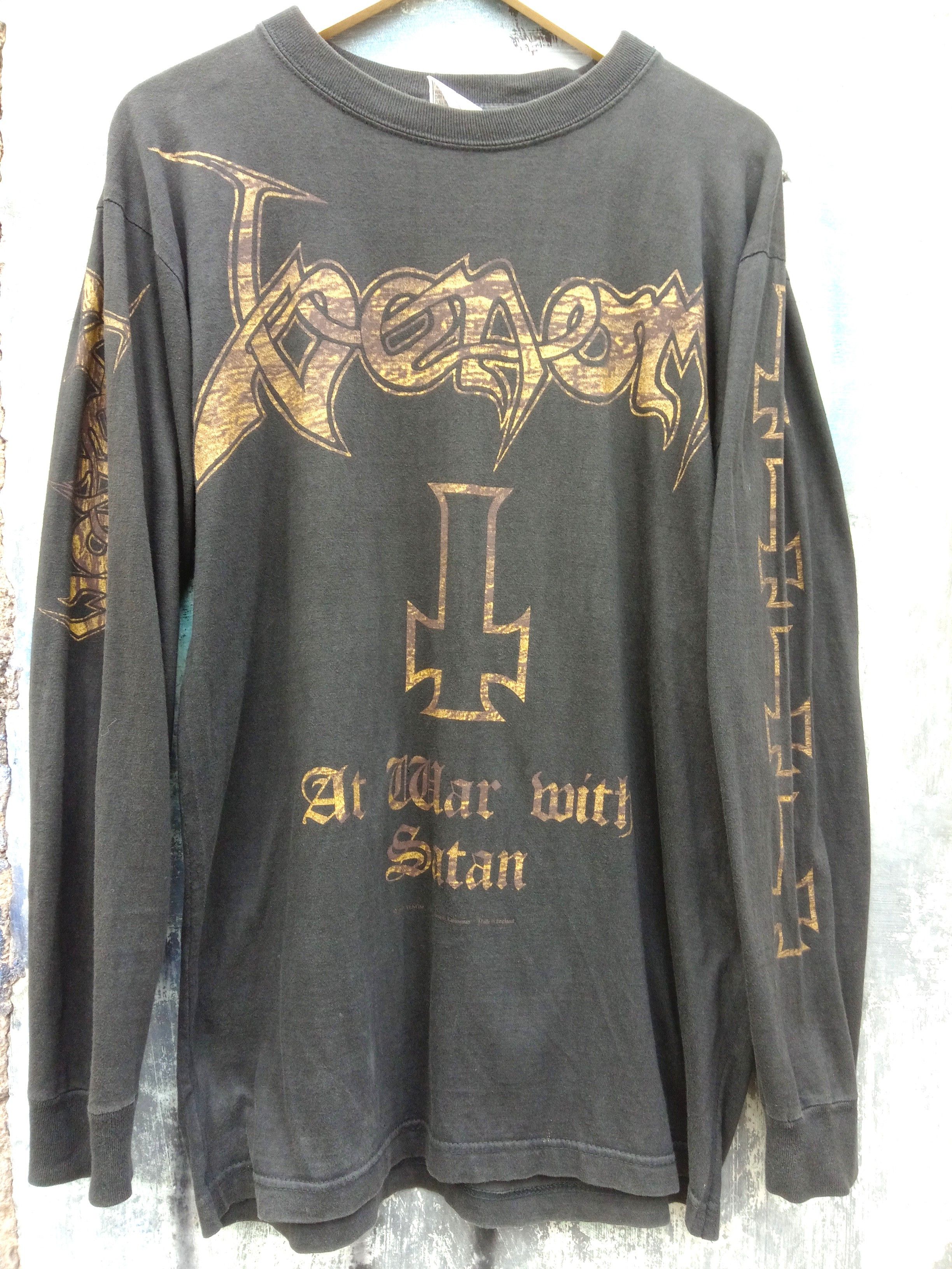 Band Tees × Vintage Rare Vintage 1997 Venom At War with Satan LS rare Size US M / EU 48-50 / 2 - 1 Thumbnail