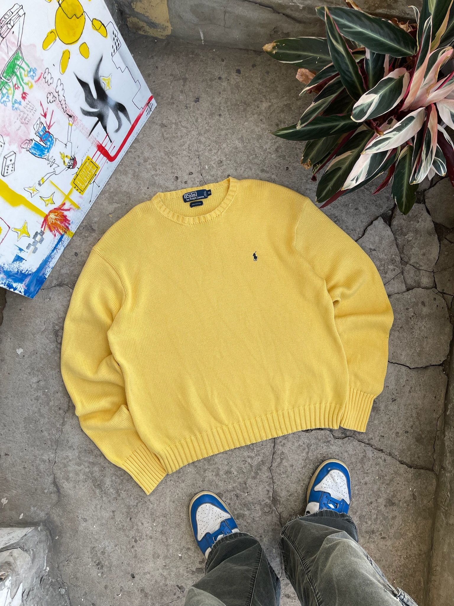 Polo Ralph Lauren Vintage Polo Ralph Lauren Yellow Knit Sweater Size US XL / EU 56 / 4 - 12 Thumbnail