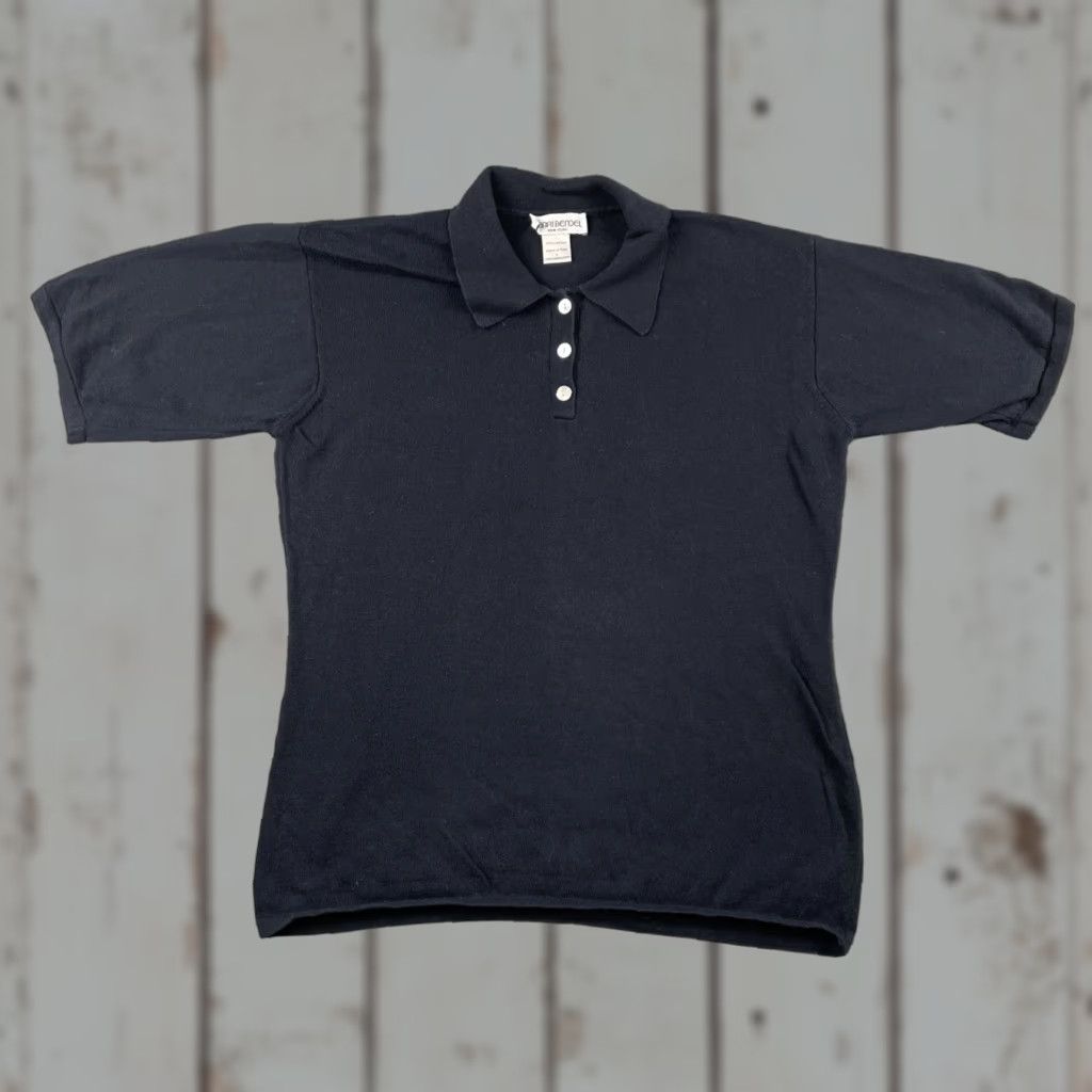 Henri Bendel VINTAGE Henri Bendel New York Large Black Polo Shirt Mens L 100% Cotton Short Sleeve Collared Classic Solid Made In Italy Size US L / EU 52-54 / 3 - 1 Thumbnail