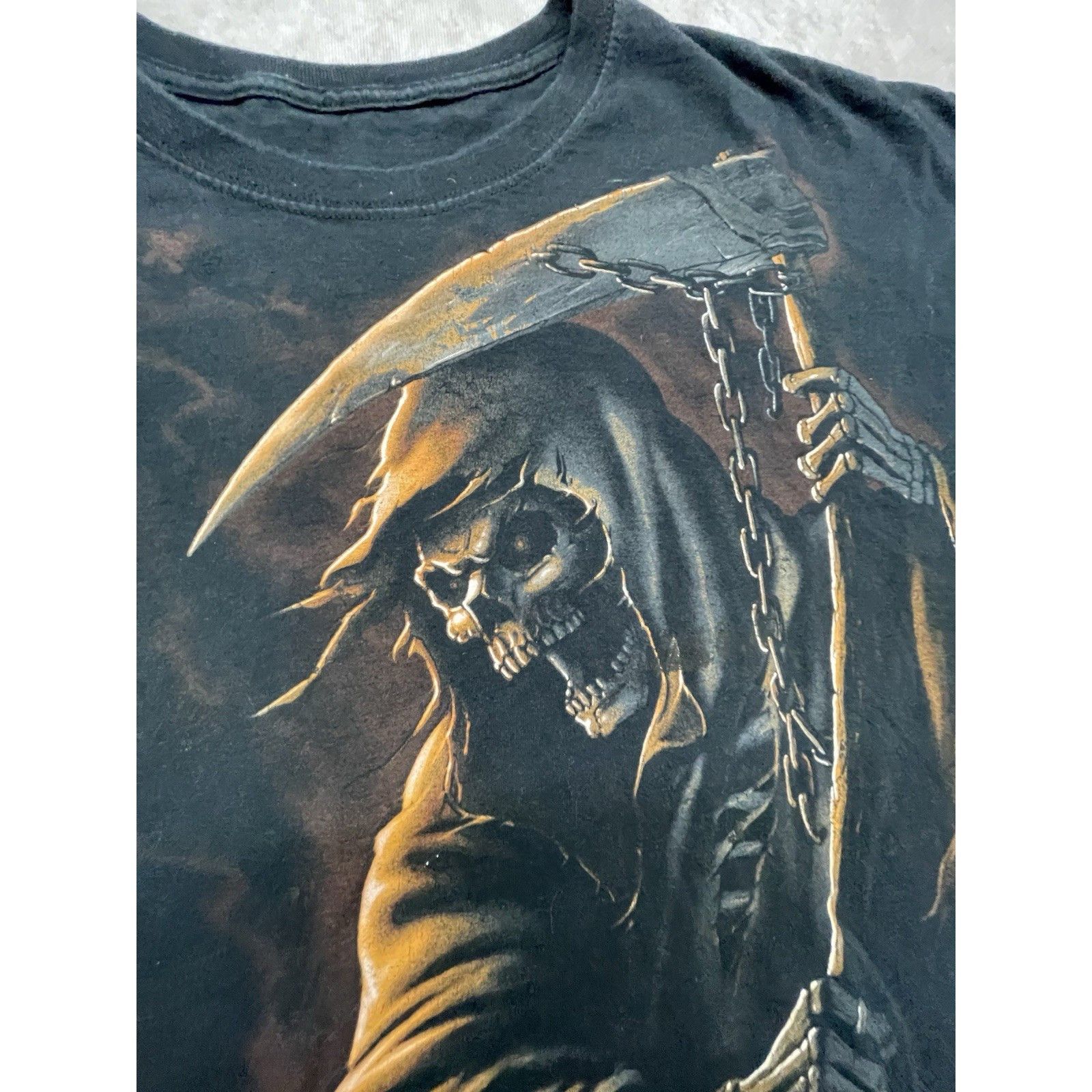 Other Vintage Y2K Grim Reaper Death Scythe Black Graphic T-Shirt M Size US S / EU 44-46 / 1 - 3 Thumbnail