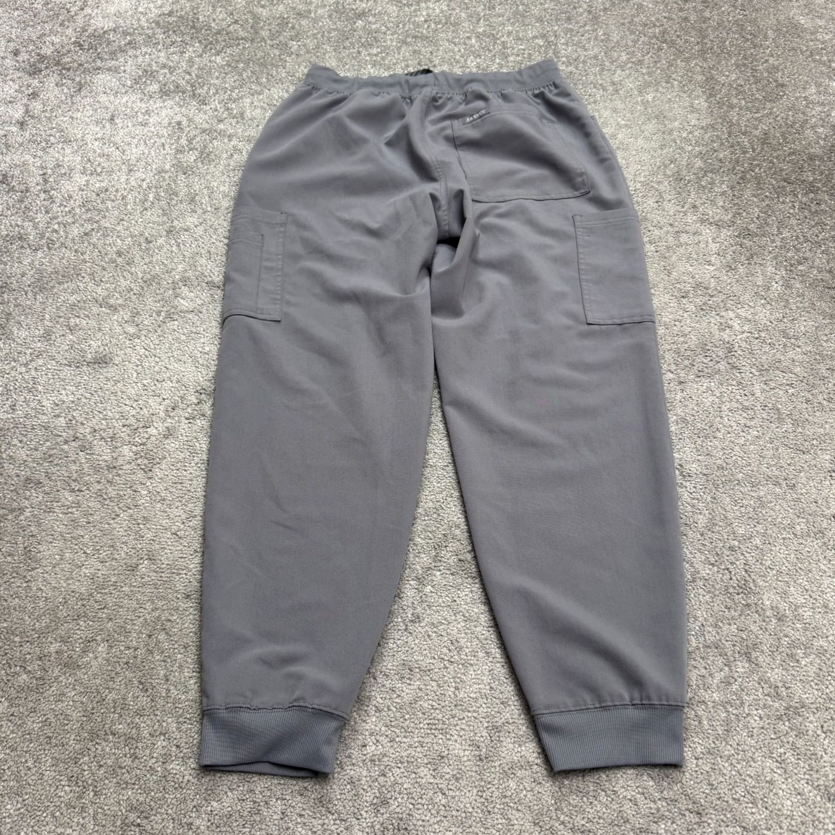 Vintage Jaanu Cargo Jogger Scrub Pants Womens Medium Short Gray Drawstring Medical Work Size 32" / US 10 / IT 46 - 2 Thumbnail