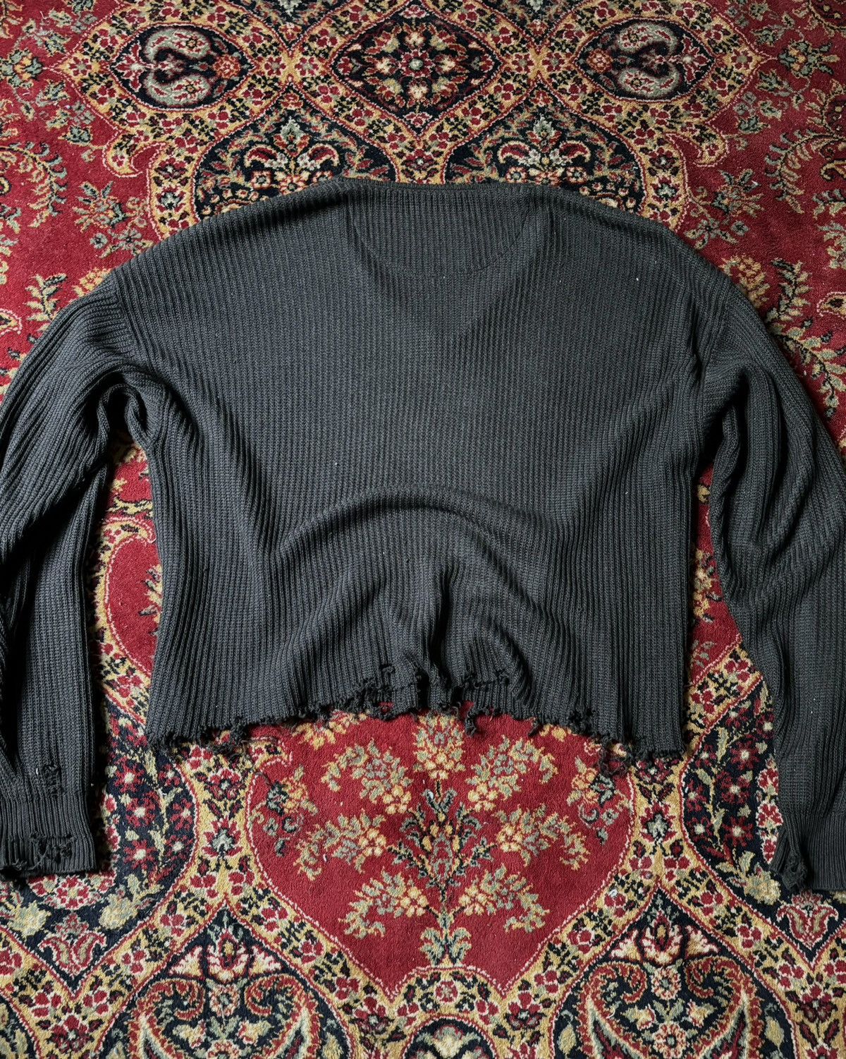 Vintage TRASHED CROPPED SWEATER Size US L / EU 52-54 / 3 - 5 Thumbnail