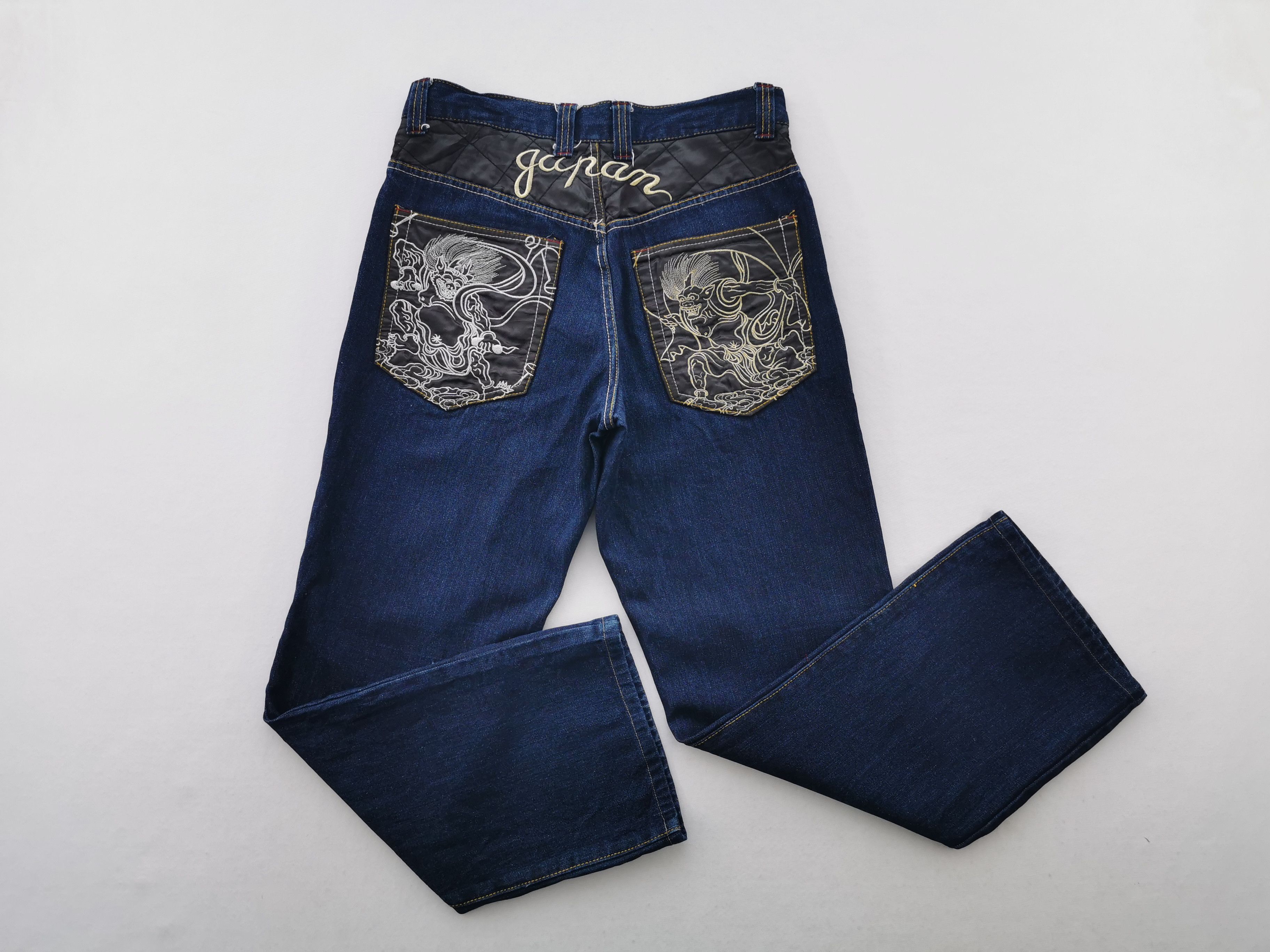 Japanese Brand FUJIN & RAIJIN Sukajan Souvenier Embroidered Denim Size 34 Size US 34 / EU 50 - 1 Thumbnail