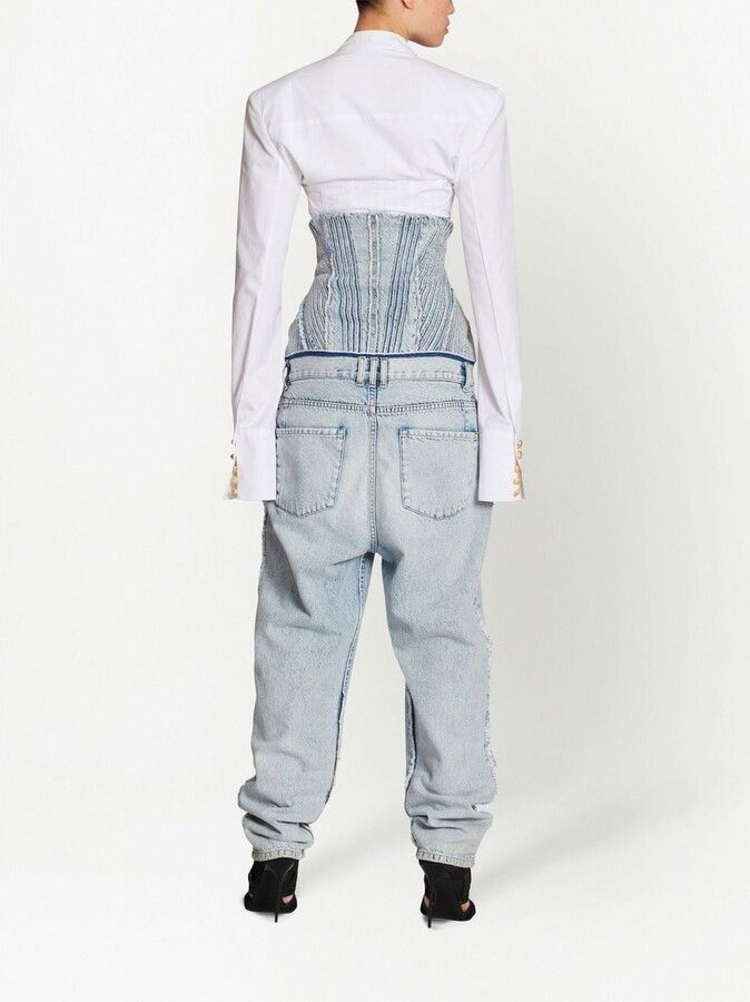 Balmain o1y0625 Denim Pant in Light Blue Size 26" / US 2 / IT 38 - 4 Thumbnail
