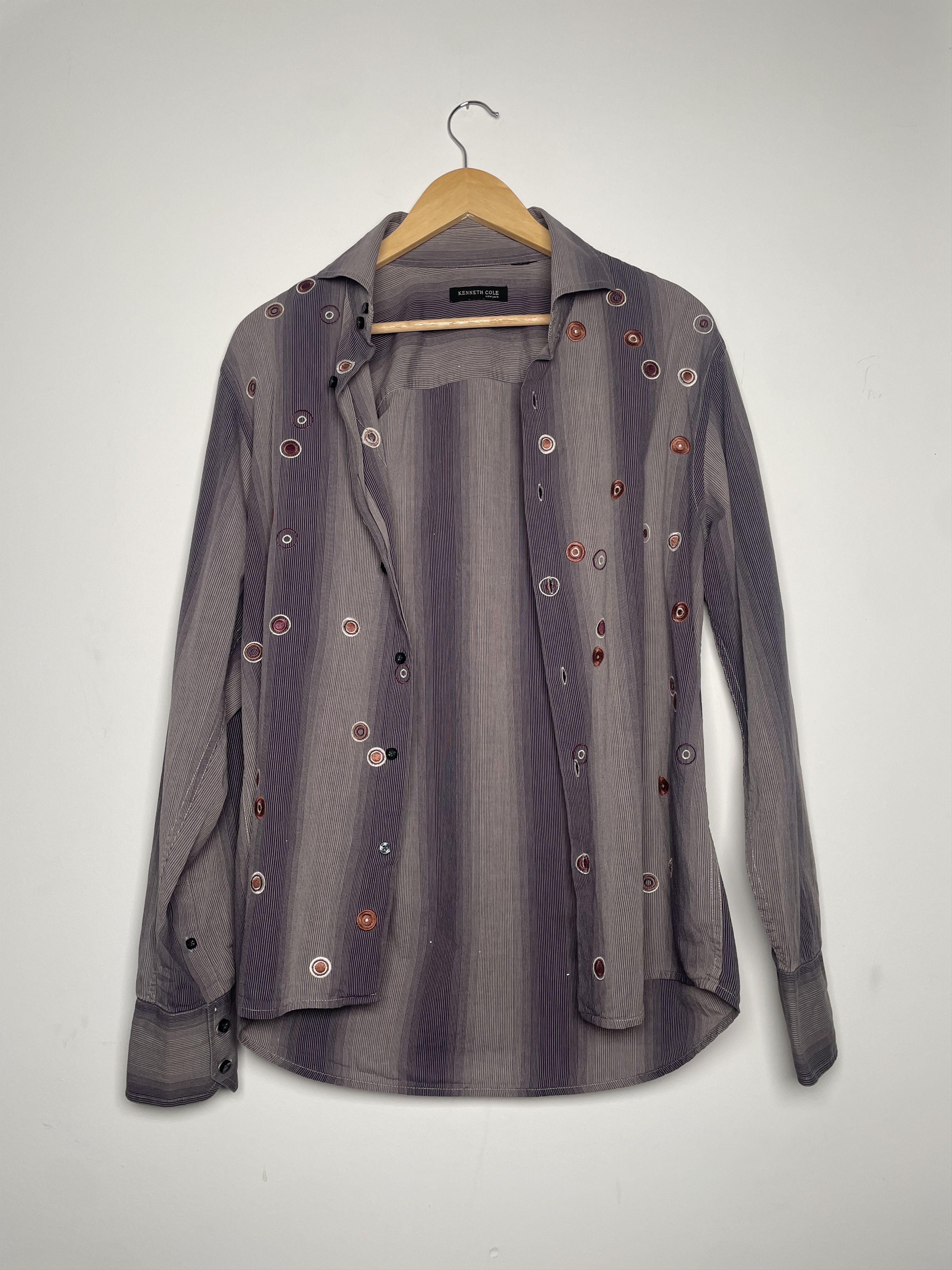 Kenneth Cole Periwinkle Circle Embroidered Kenneth Cole Shirt M Size US M / EU 48-50 / 2 - 3 Thumbnail