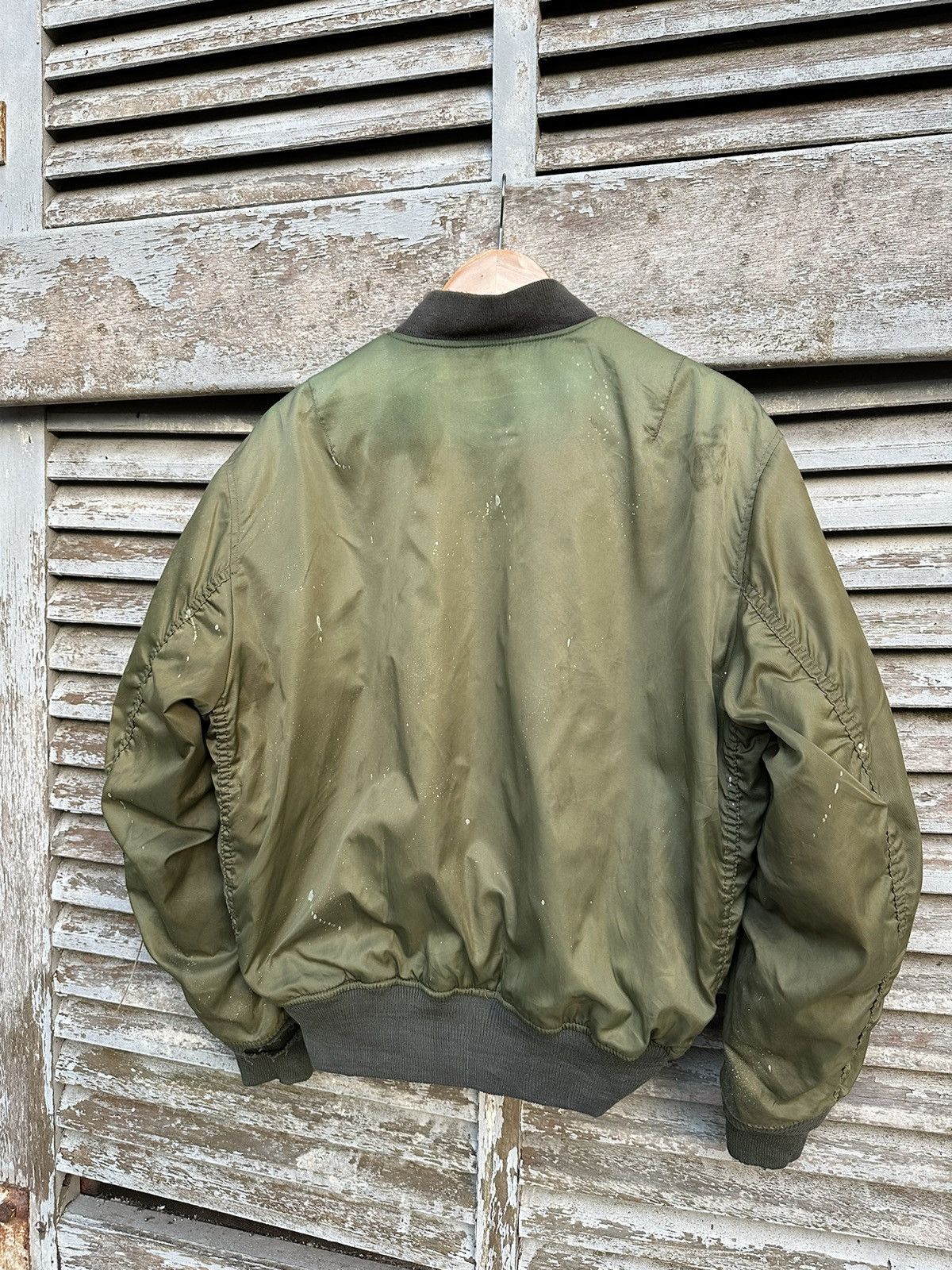 Vintage 🪖Vintage MA-1 Paint Splatter Man Intermediate Bomber Jacket Size US M / EU 48-50 / 2 - 8 Thumbnail