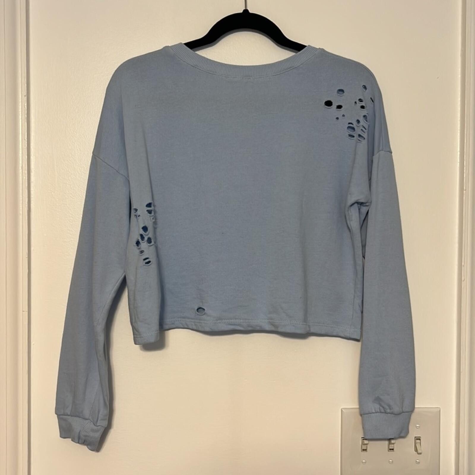 Other Aerie Don’t Ask Why Distressed Cropped Sweatshirt Size ONE SIZE - 3 Thumbnail