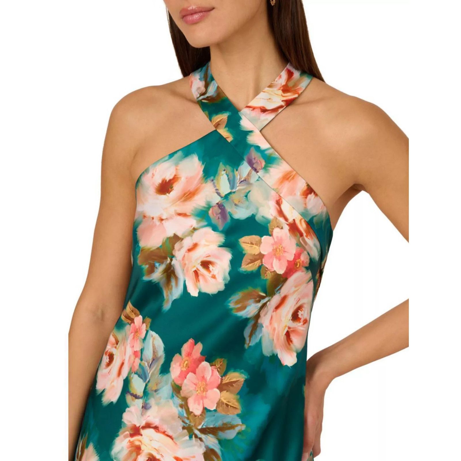 Other Adrianna Women's Sleeveless Halter Gown - Teal, Size 12 Size XL / US 12-14 / IT 48-50 - 3 Thumbnail