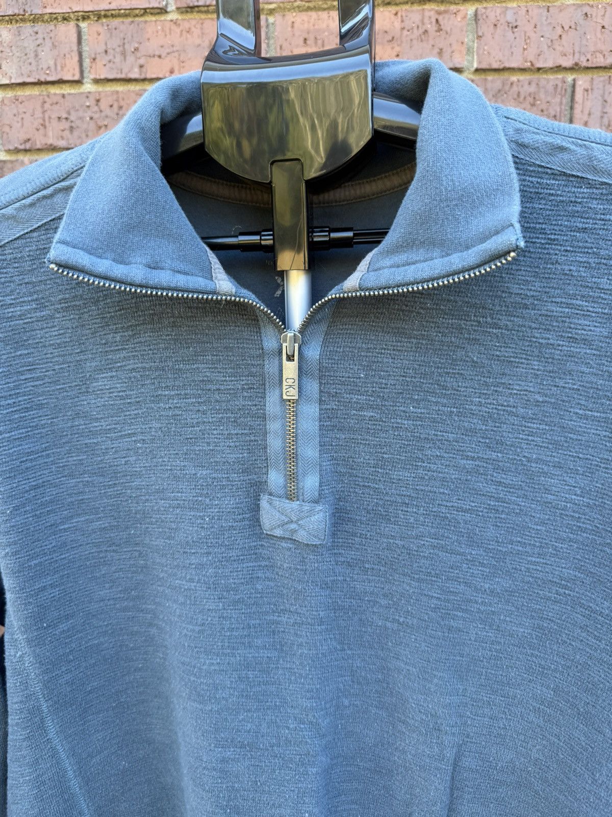 Calvin Klein Calvin Klein Sweater Shirt Top 1/4 Quarter Zip Pullover Blue Size US XL / EU 56 / 4 - 2 Thumbnail