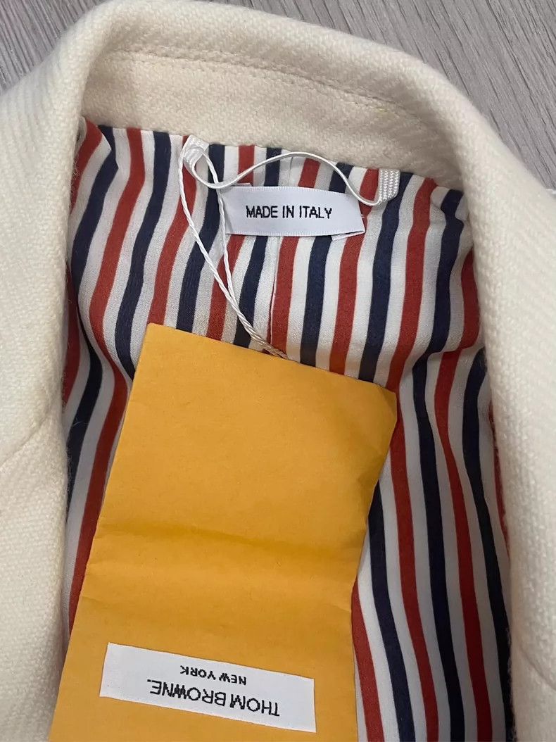 Thom Browne Thom Browne A beige gold knuckelwool suit jacket Size 40S - 5 Thumbnail