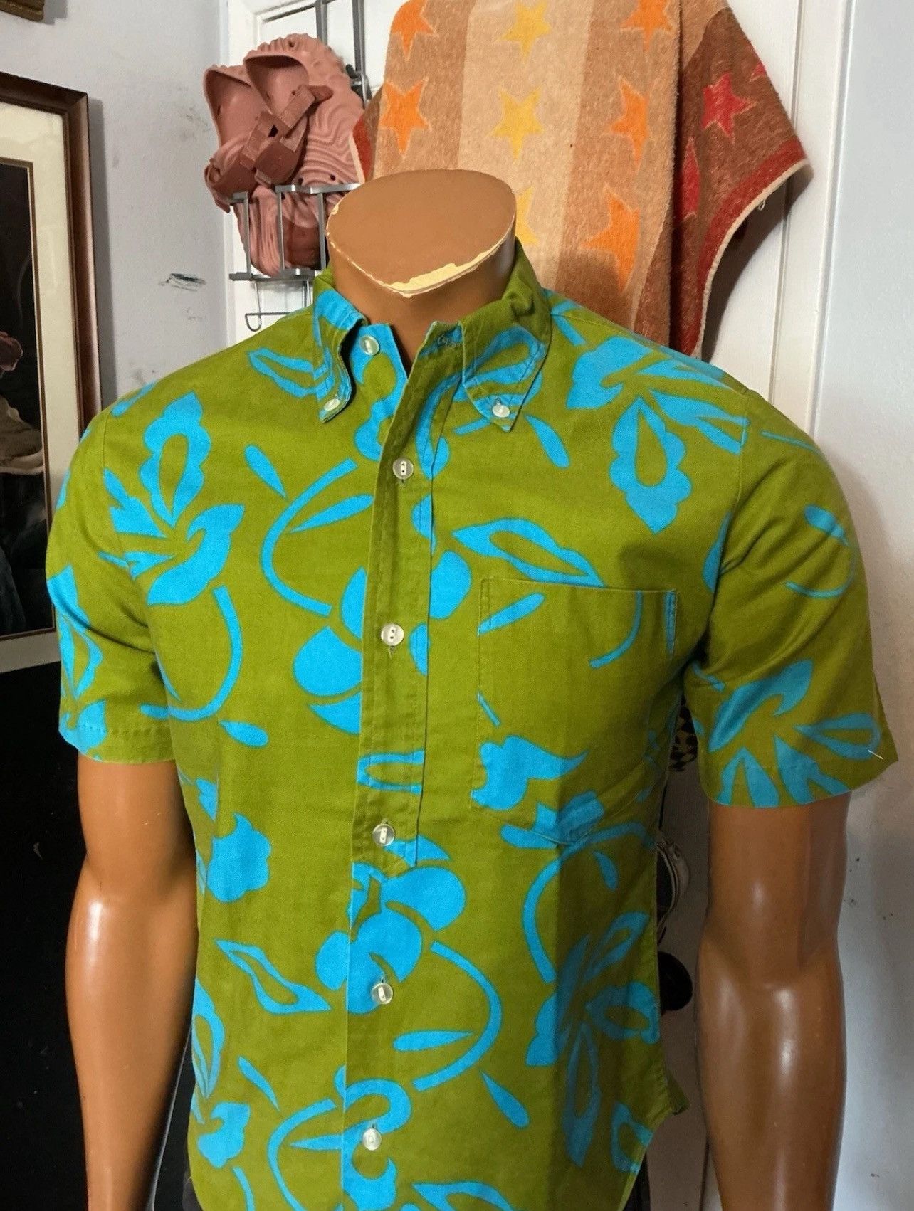 Vintage Vintage 1960s 70s Prince Kalakaua Hawaiian Floral Tiki Shirt Size US S / EU 44-46 / 1 - 9 Thumbnail