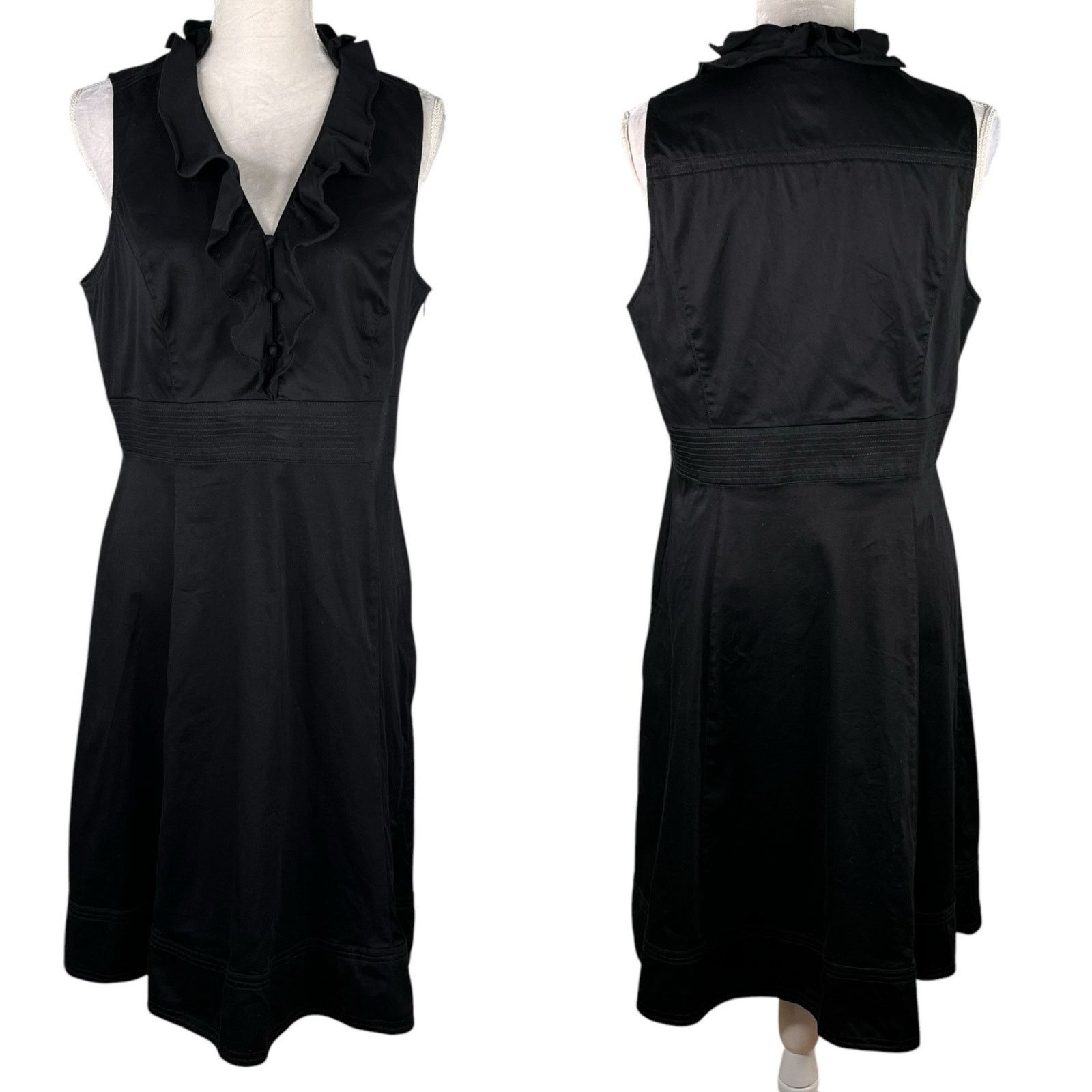White House Black Market WHBM Denim Dress with Faux Leather Trim | Grailed