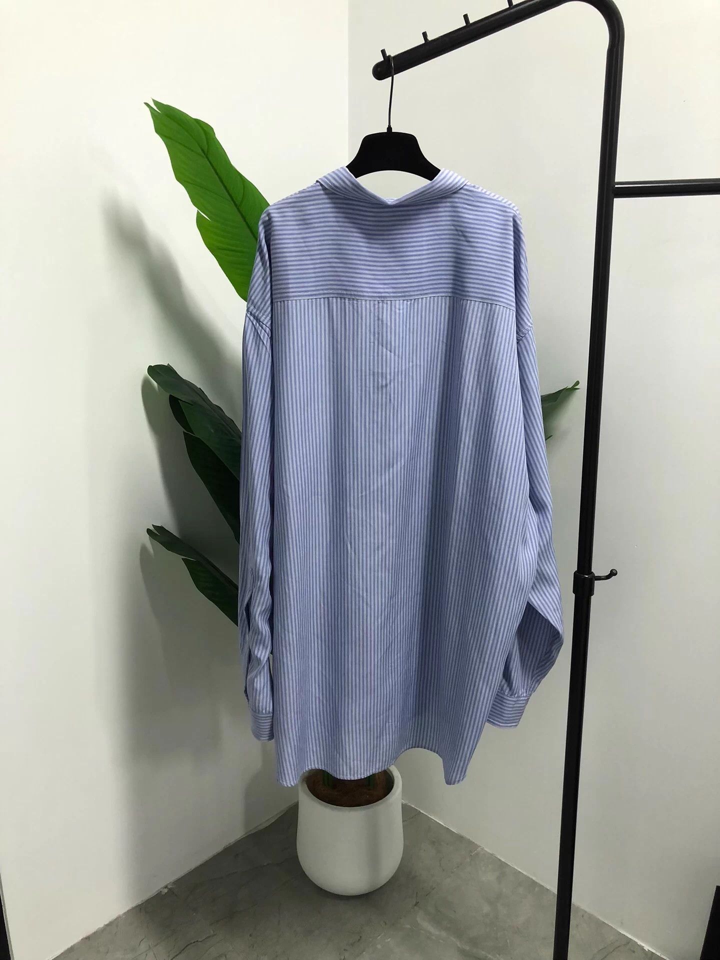 Balenciaga Balenciaga 24FW Runway Striped Shirt Blue S Size S / US 4 / IT 40 - 2 Thumbnail