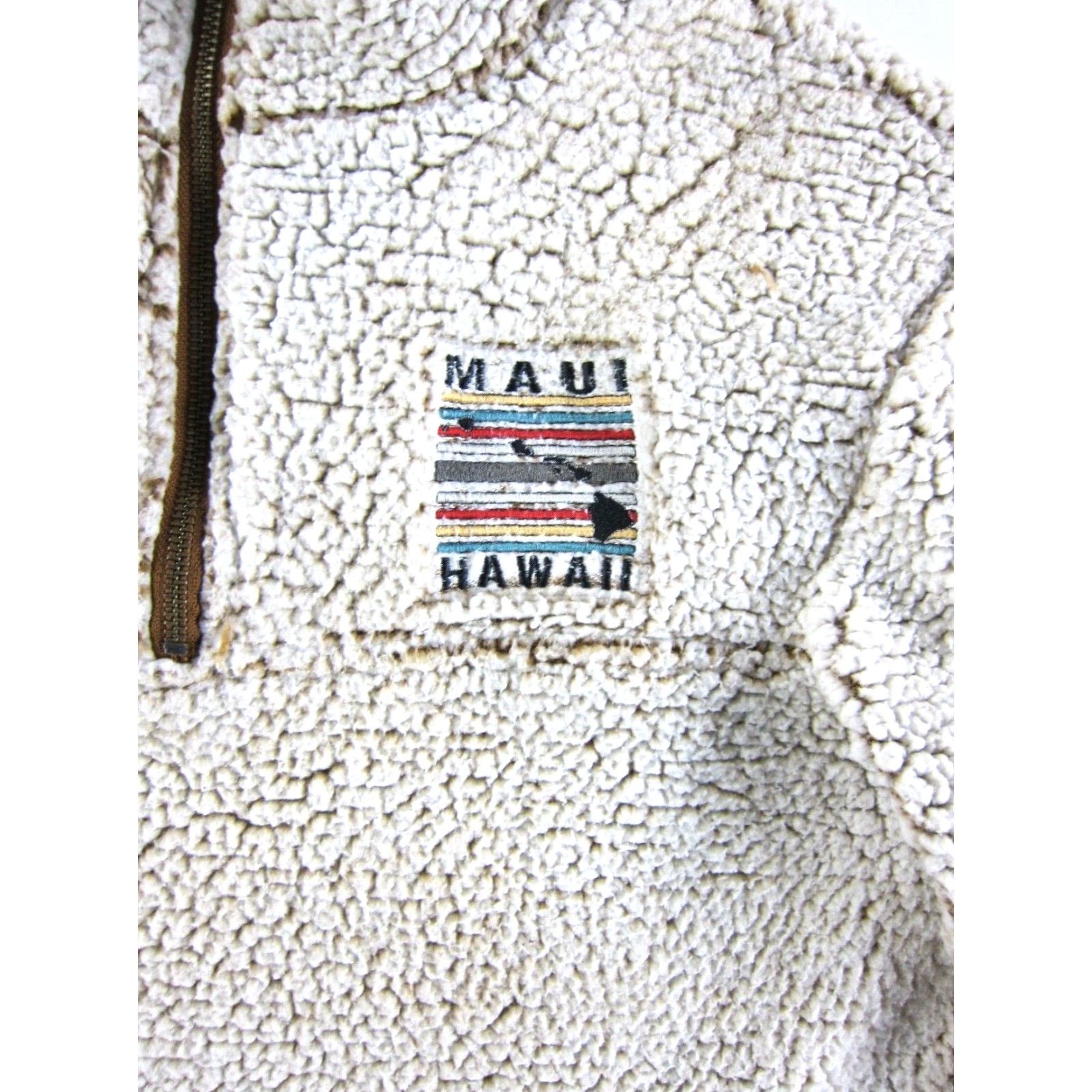 Vintage VTG Just 4 Wear Maui Hawaii Fleece Sherpa 1/4 Zip Fleece Pullover Jacket Men XS Size US XS / EU 42 / 0 - 5 Thumbnail