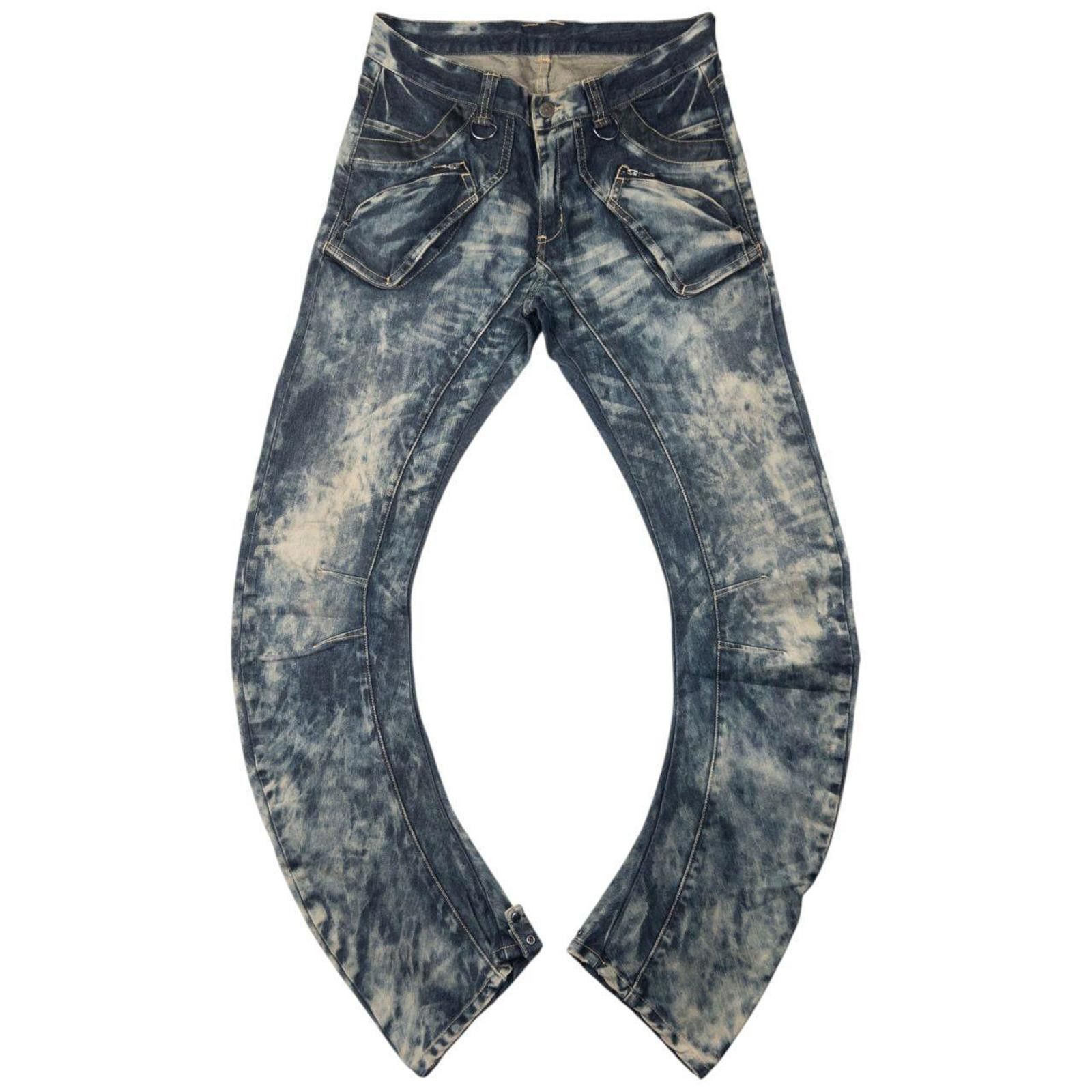 Other Vintage PPFM Curved Stacked Leg Denim Jeans Size W33 Size US 33 - 1 Thumbnail