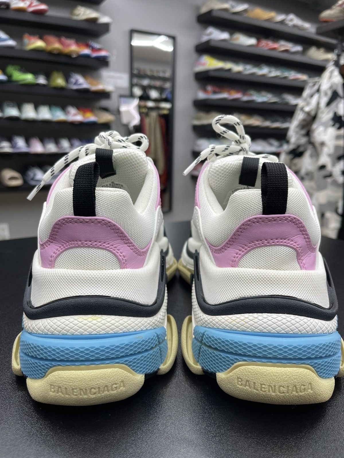Balenciaga Size 7US/37EU - Balenciaga Triple S White Blue (Women's) Size US 7 / IT 37 - 4 Thumbnail
