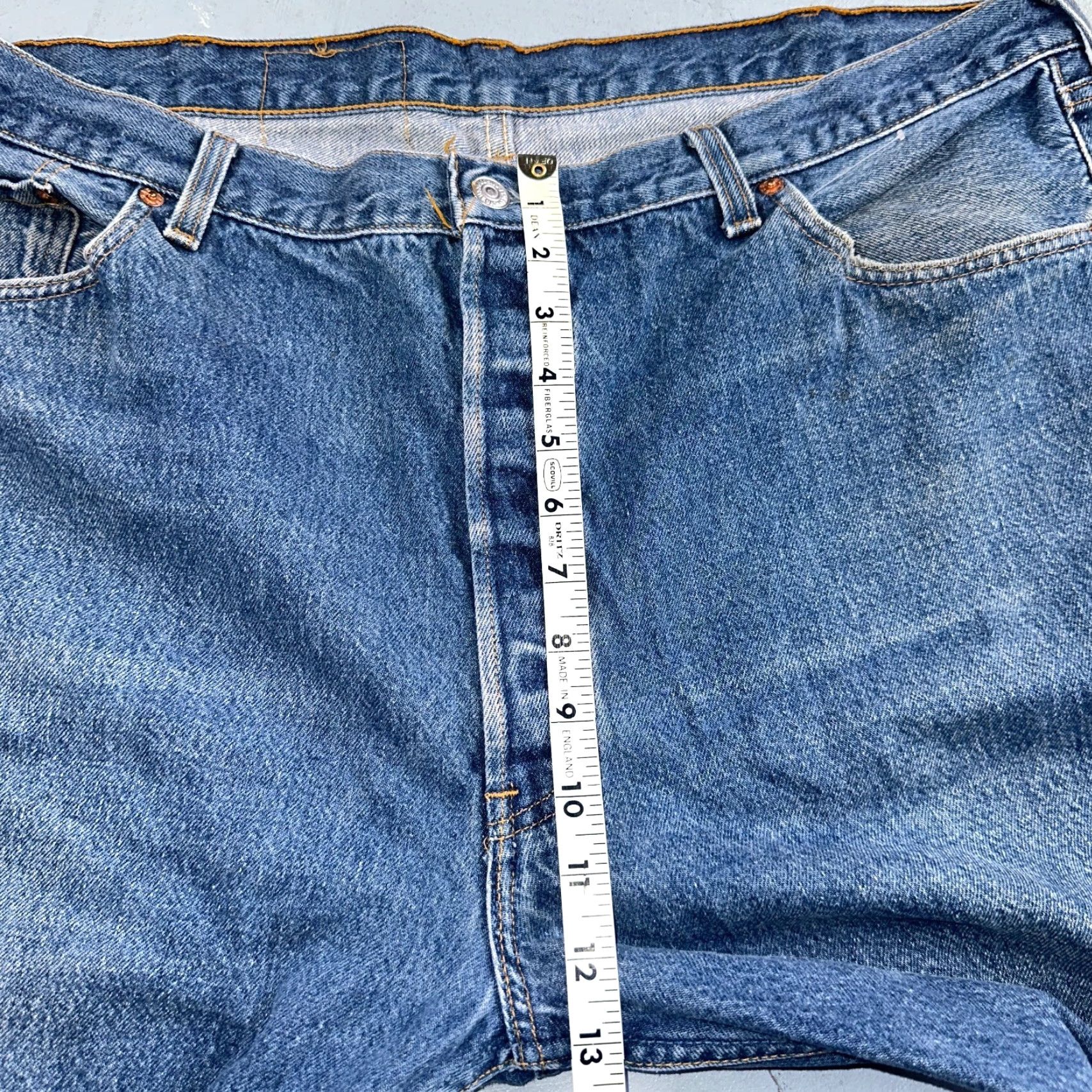 Levi's VINTAGE Levi's 501 Jeans Straight Blue 44x32 Mens Regular 90s USA 5-Pocket Denim Button 44x32 Men’s Jeans Size US 44 / EU 60 - 7 Thumbnail