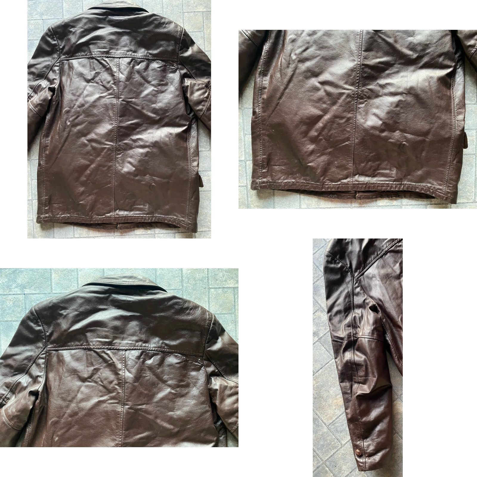 Vintage VINTAGE Cooper Leather Coat Men Coat 44 Regular Brown Lined Button Missing VTG USA Size US S / EU 44-46 / 1 - 10 Thumbnail