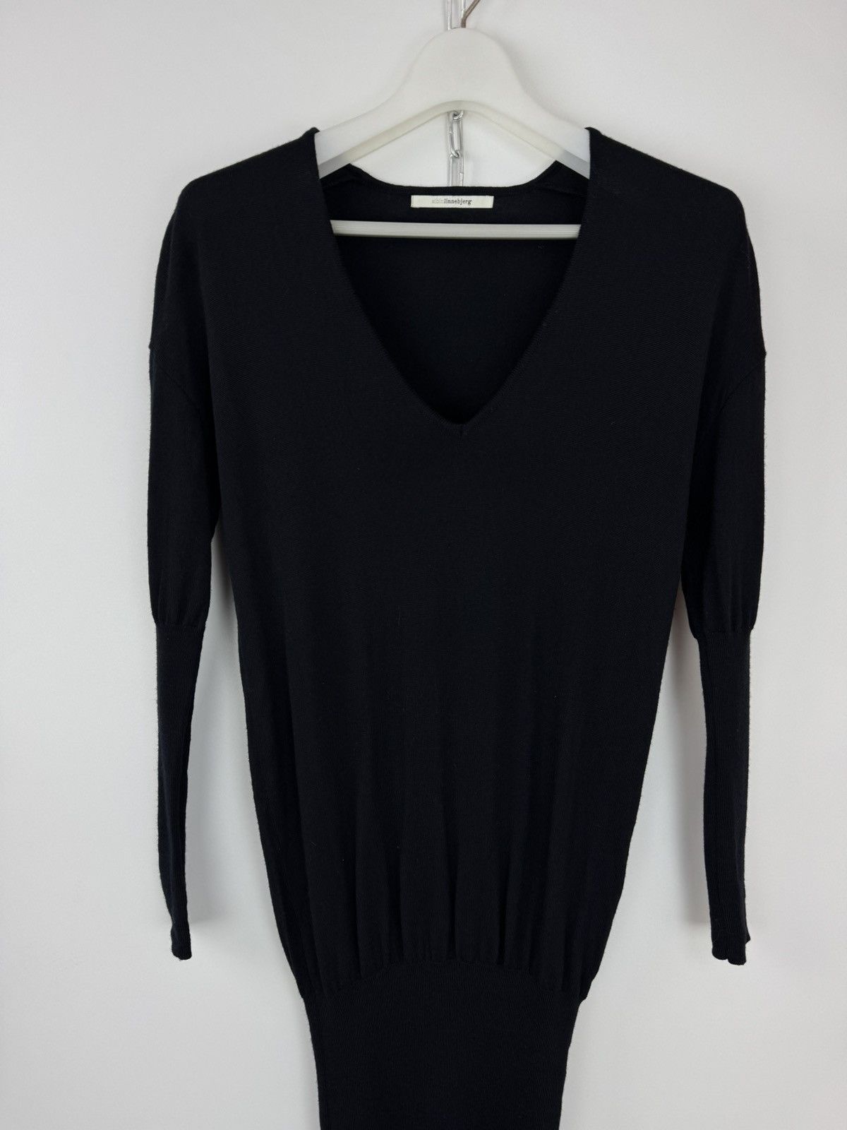 Other Sibinlinnebjerg merino wool dress v-neck black sweater Size XS / US 0-2 / IT 36-38 - 2 Thumbnail