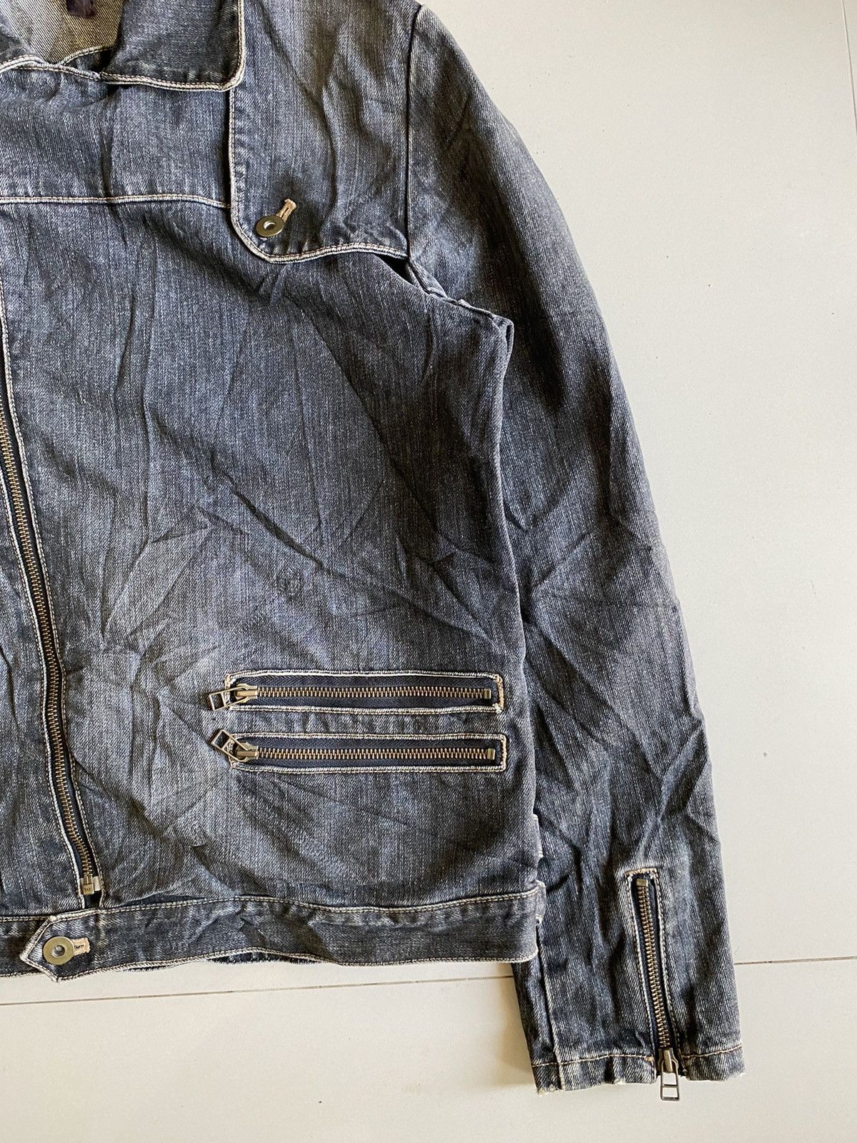 If Six Was Nine × Japanese Brand × Le Grande Bleu (L.G.B.) 2000s SIFURY punk bikers denim jacket Size US M / EU 48-50 / 2 - 6 Thumbnail
