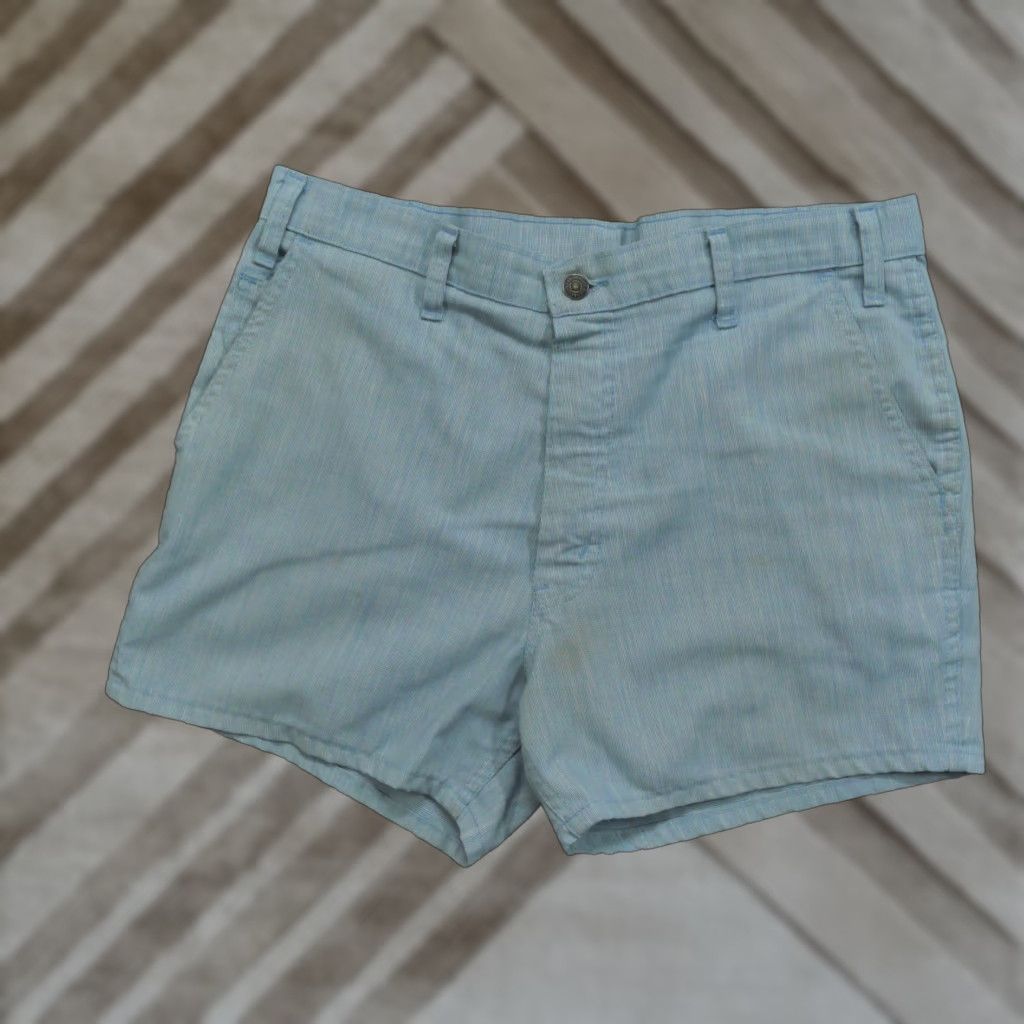 Levi's VINTAGE Levi's Shorts Mens 35 Blue White Striped White Tab 80s Chino Pocket Regular Mens Size US 35 - 1 Thumbnail