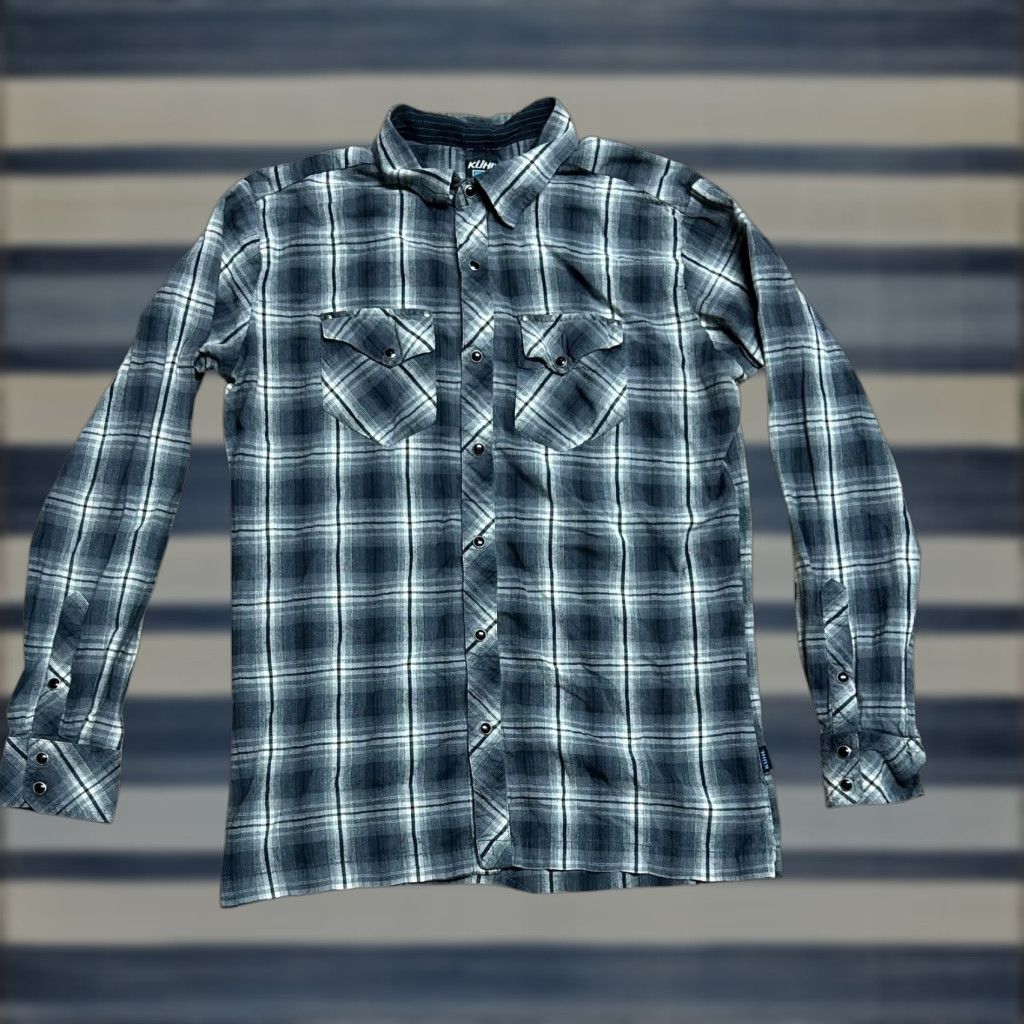Vintage Kuhl Men’s Black Plaid Pearl Snap Long Sleeve Shirt Button-Down Size Medium Regular Boysen? Size US M / EU 48-50 / 2 - 1 Thumbnail