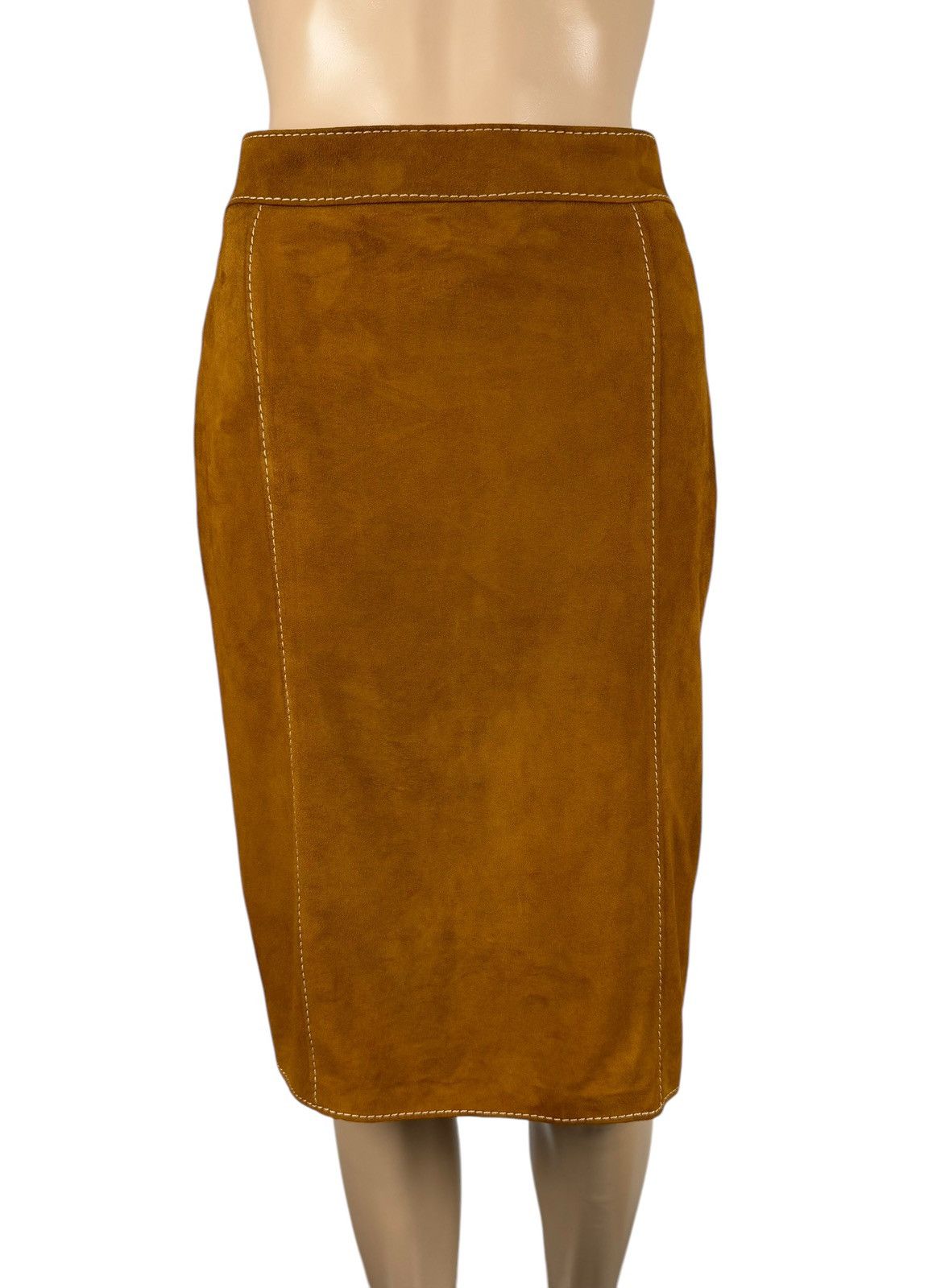 Designer × Genuine Leather × Leather Christ Leather Genuine Cuir Suede Skirt size DE36 IT42 Size 28" / US 6 / IT 42 - 2 Thumbnail