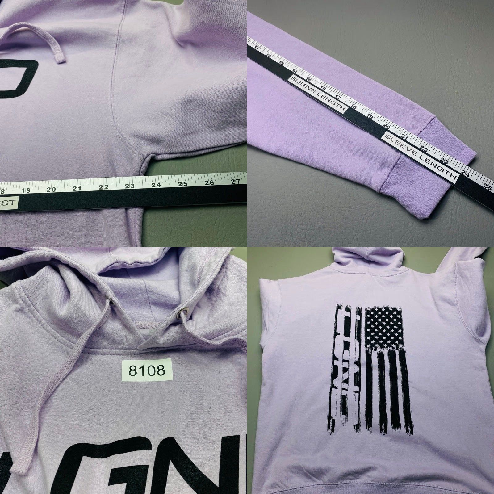 Vintage LGND Supply Co Sweatshirt Hoodie Men's Large Flag Purple Drawstring Size US L / EU 52-54 / 3 - 8 Thumbnail