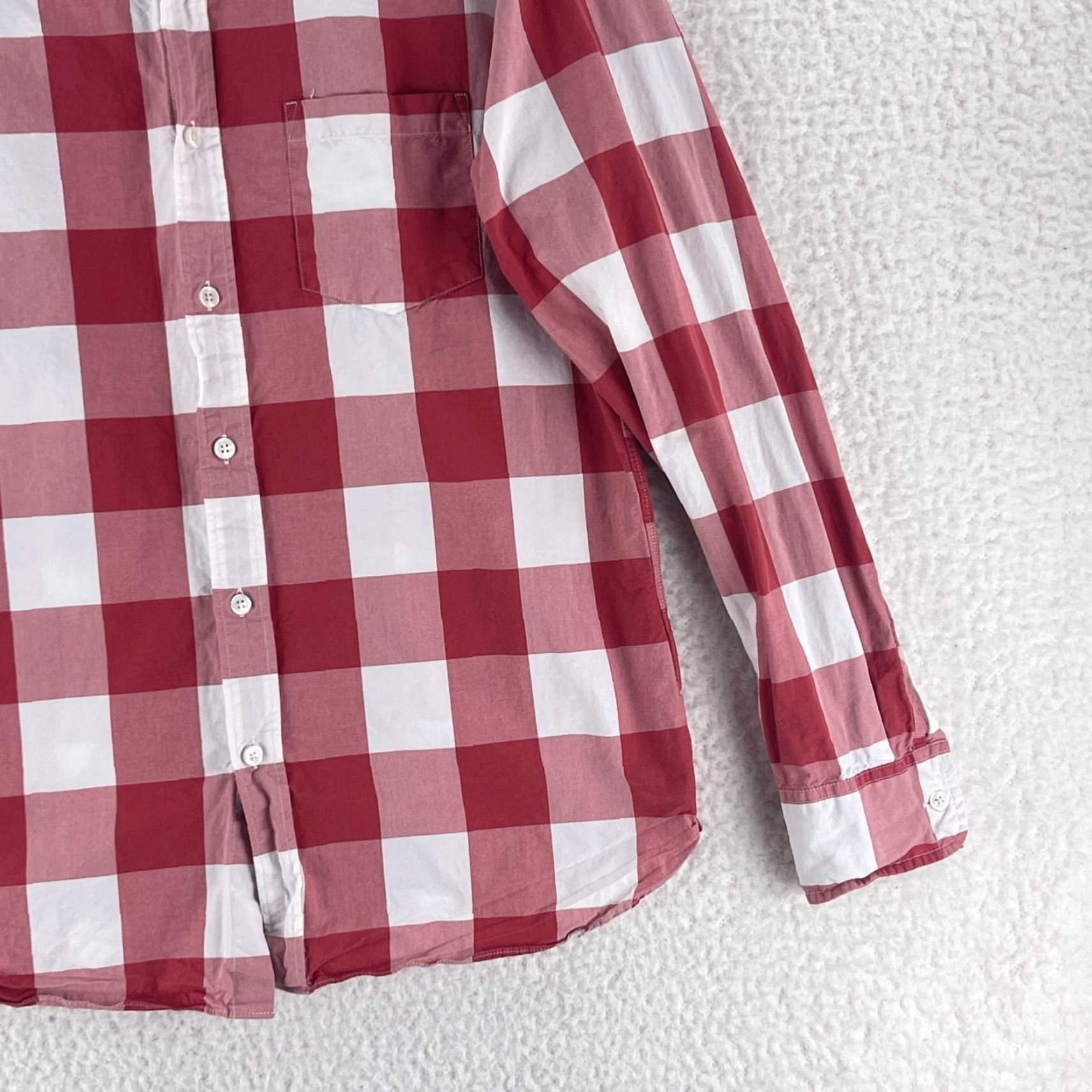 J.Crew J. Crew Button-Up Shirt Men Large Red Plaid Print Long Sleeve 100% Cotton Casual Size US L / EU 52-54 / 3 - 3 Thumbnail