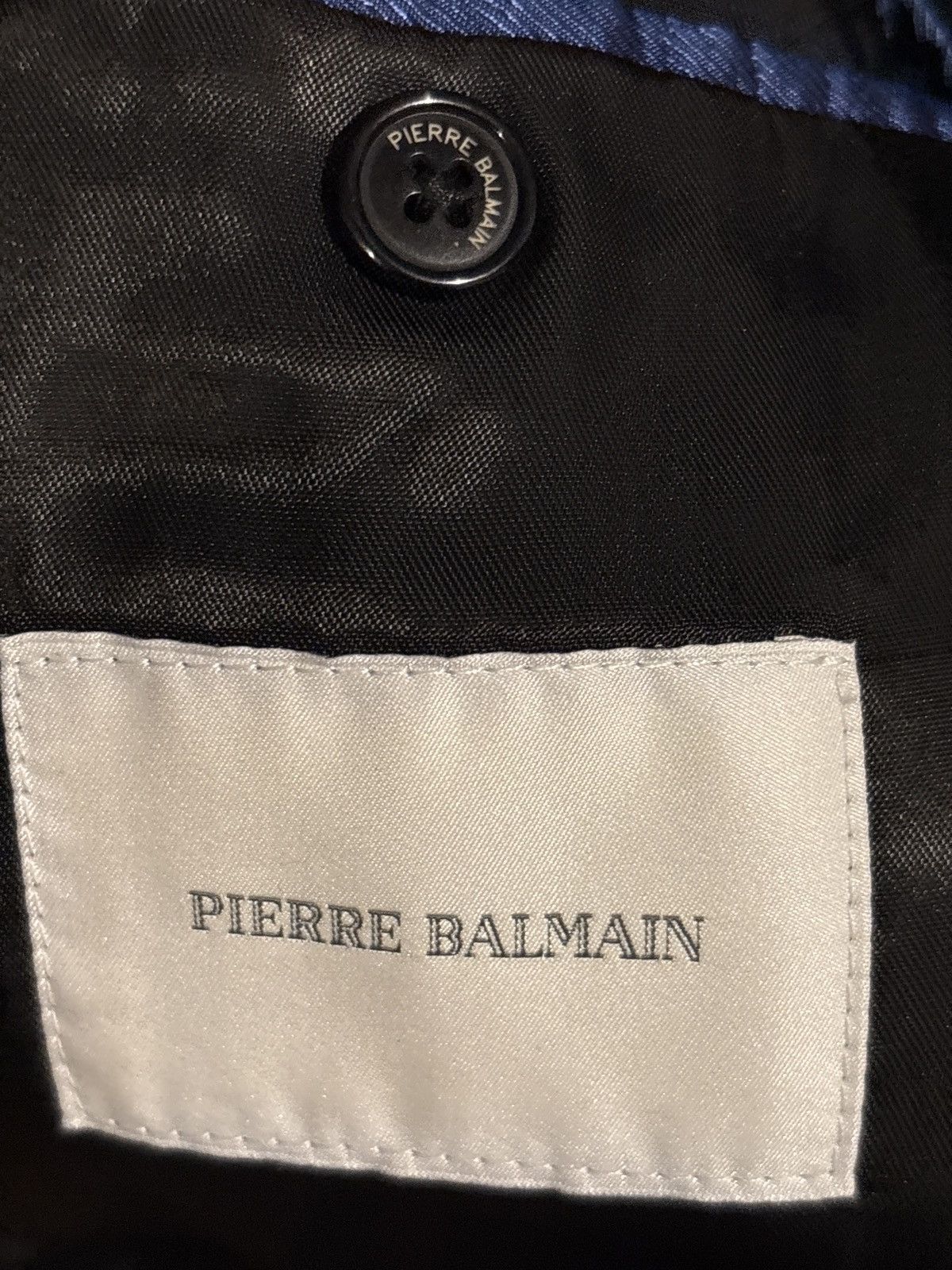 Pierre Balmain Pierre balmain 100% wool leather shoulder sleeve blazer Size 48R - 4 Thumbnail
