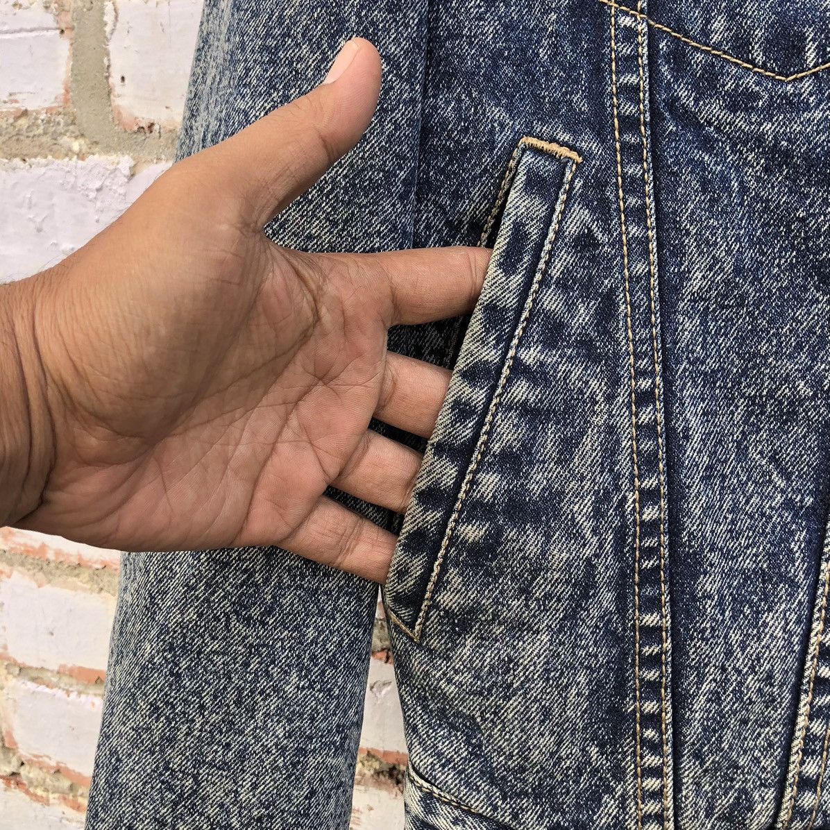 Vintage Vintage Denim Blue washed Lined Sherpa Jacket By Express Size US L / EU 52-54 / 3 - 5 Thumbnail