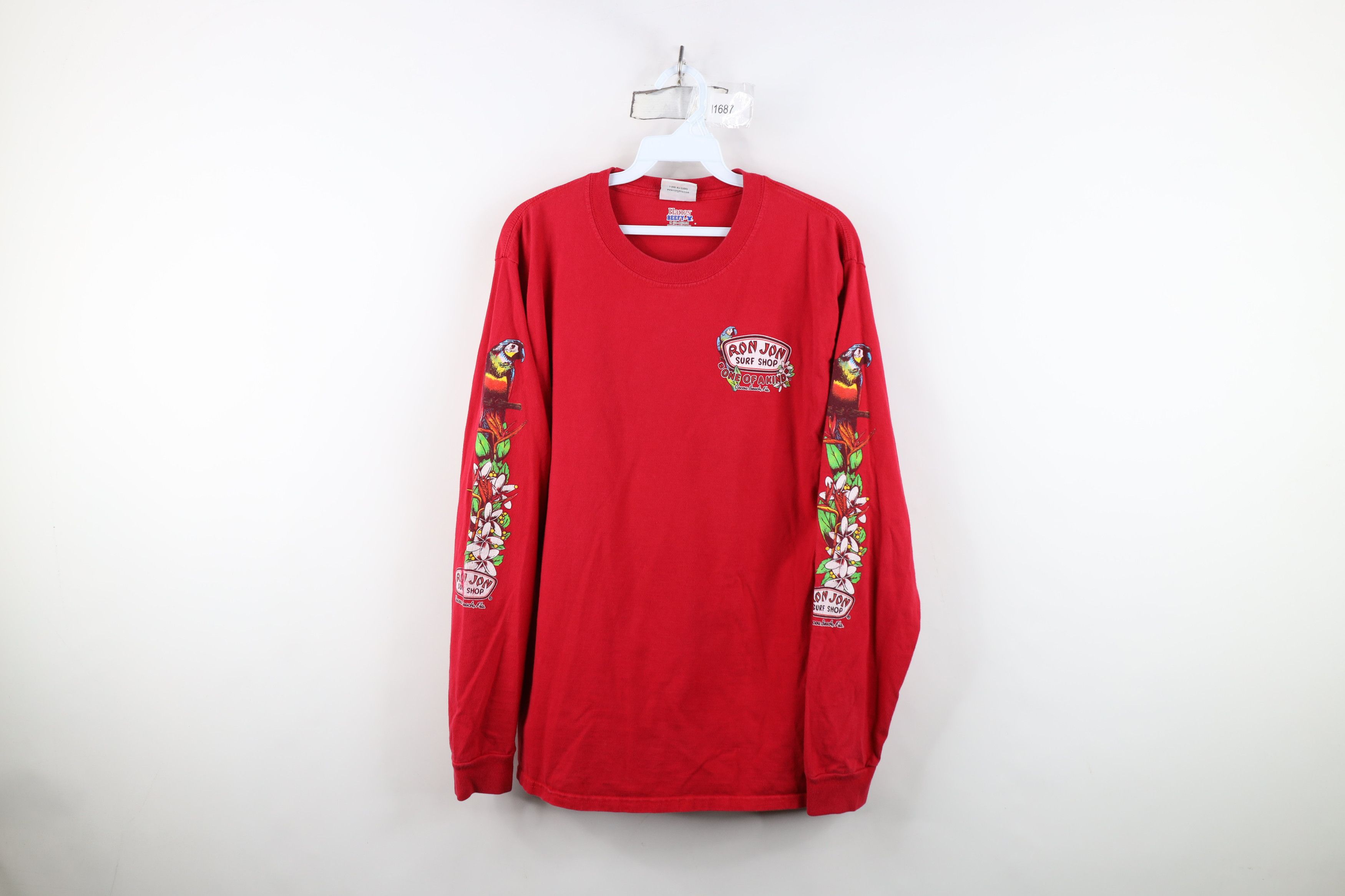 Ron Jon Surf Shop Vintage Y2K Ron Jon Surf Shop Flower Long Sleeve T-Shirt Red Size US M / EU 48-50 / 2 - 1 Thumbnail