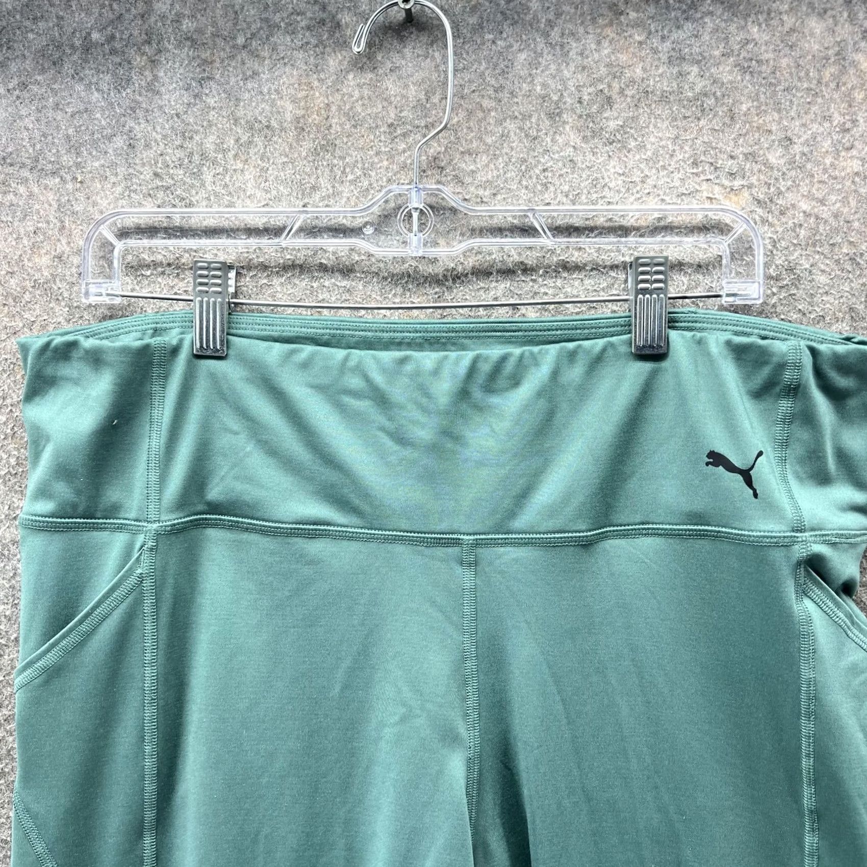 Puma Puma Leggings Womens 2X Green Plus Size Ankle Pockets Stretch Athletic Yoga Size 40" / US 18 - 7 Thumbnail