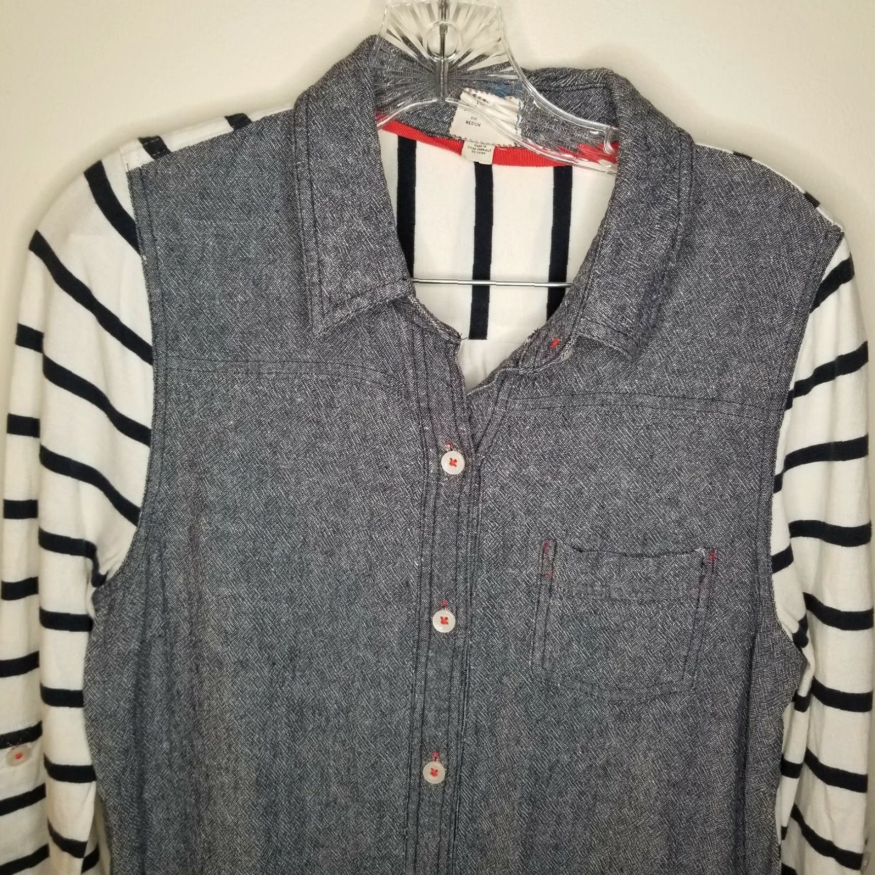 Vintage 9-H15 STCL Womens Shirt Dress Long Sleeve Button Up Size M Blue White Size M / US 6-8 / IT 42-44 - 3 Thumbnail