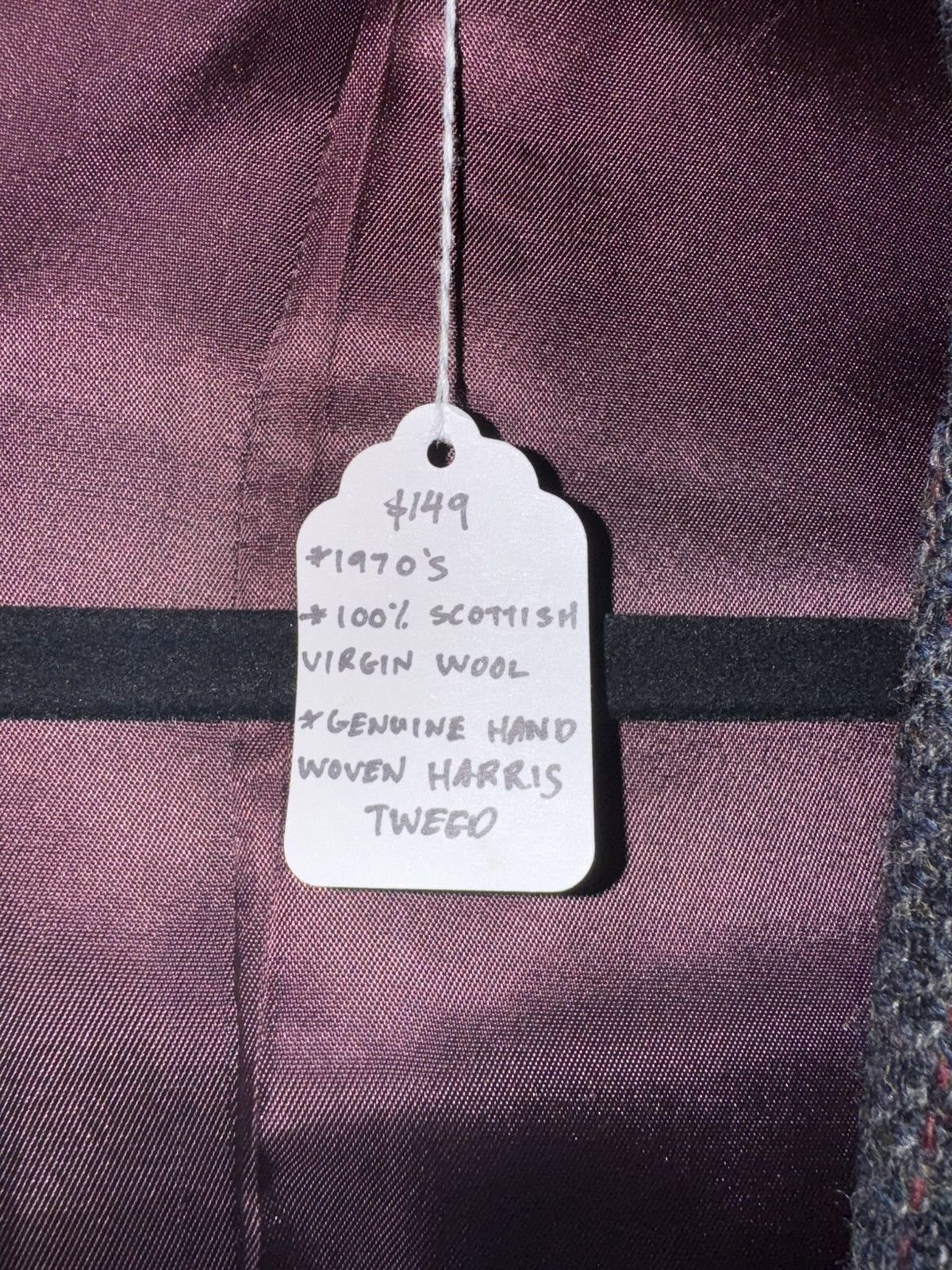 Vintage 1970’s real virgin wool harris tweed sport jacket Size 44R - 3 Thumbnail