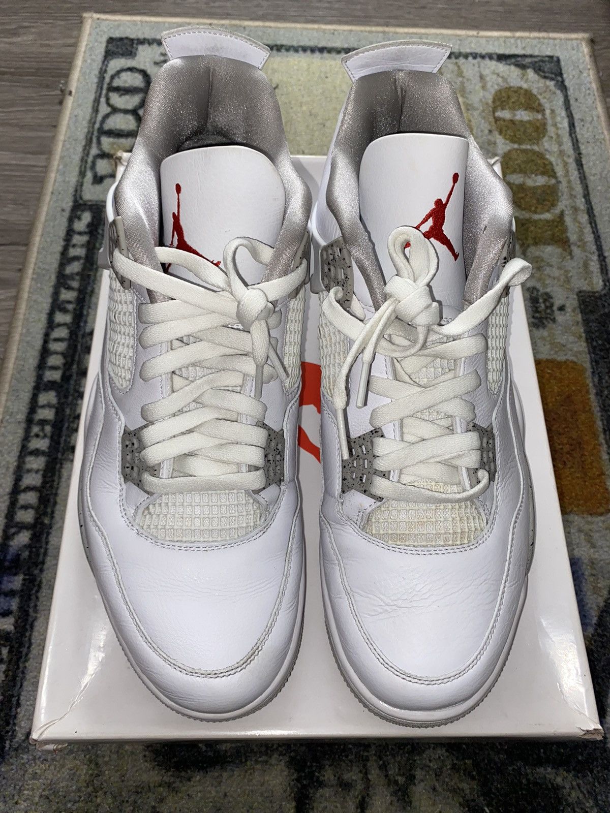 Jordan Brand × Nike Jordan 4 Retro White Oreo (2021) ( Size US 13 / EU 46 - 4 Thumbnail