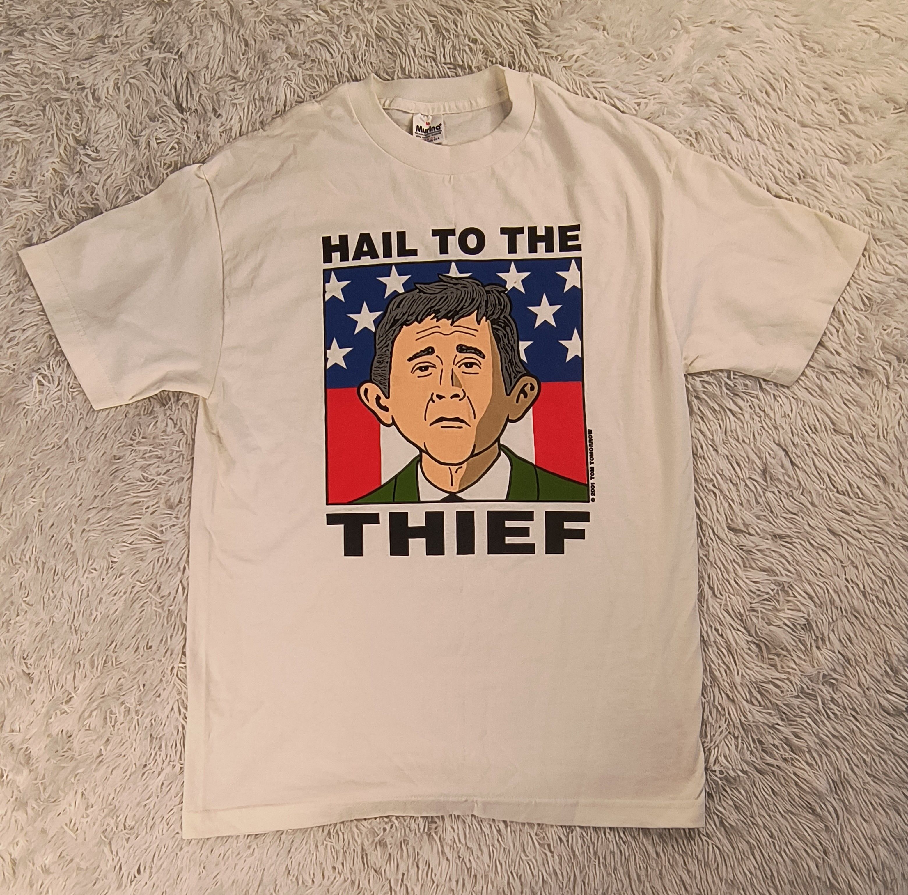 Vintage Vintage Y2K Hail to the thief Bush 2001 tee Size US M / EU 48-50 / 2 - 2 Thumbnail