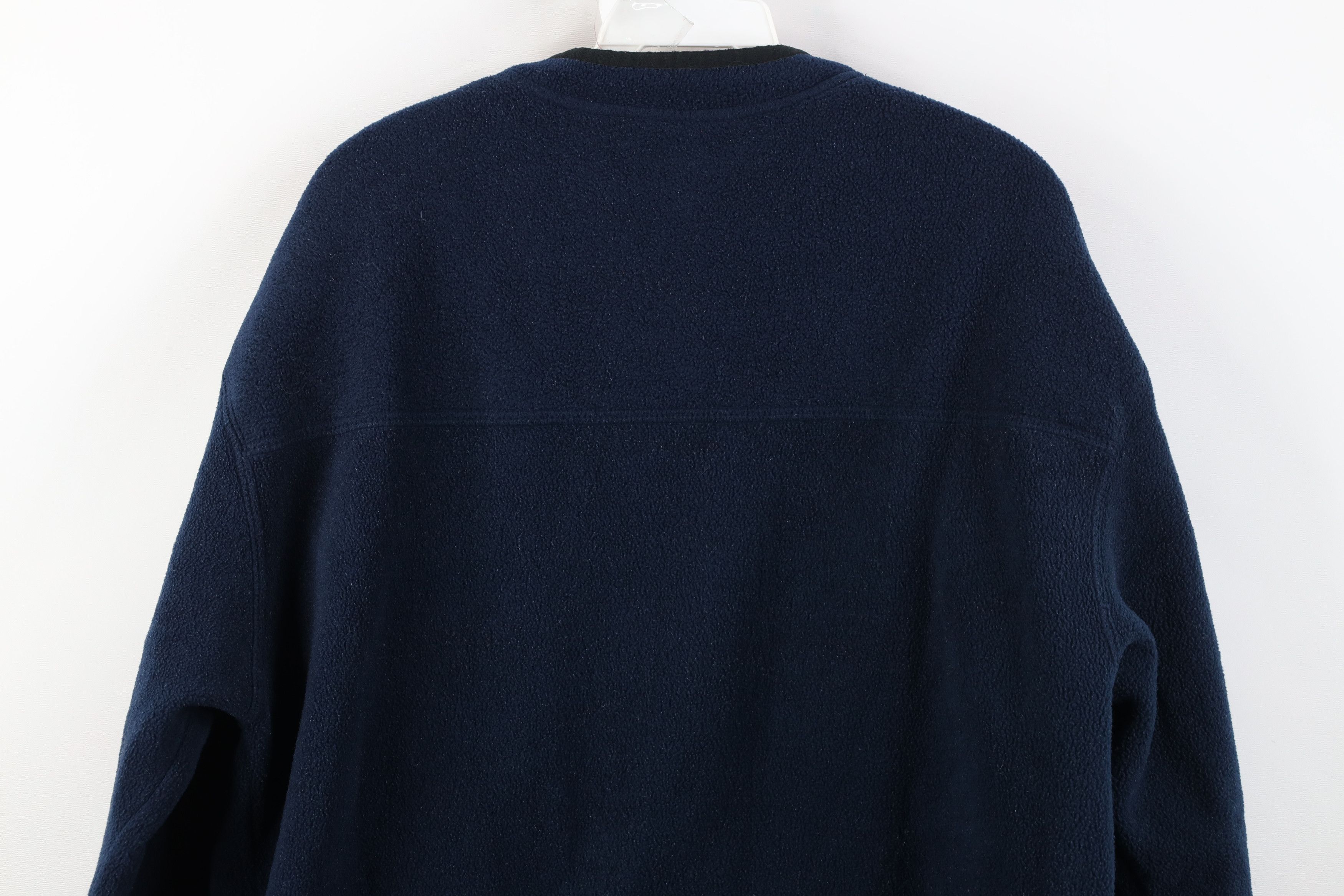 Gap Vintage 90s Y2K Gap Blank Thick Fleece V-Neck Sweater Blue Size US L / EU 52-54 / 3 - 11 Thumbnail