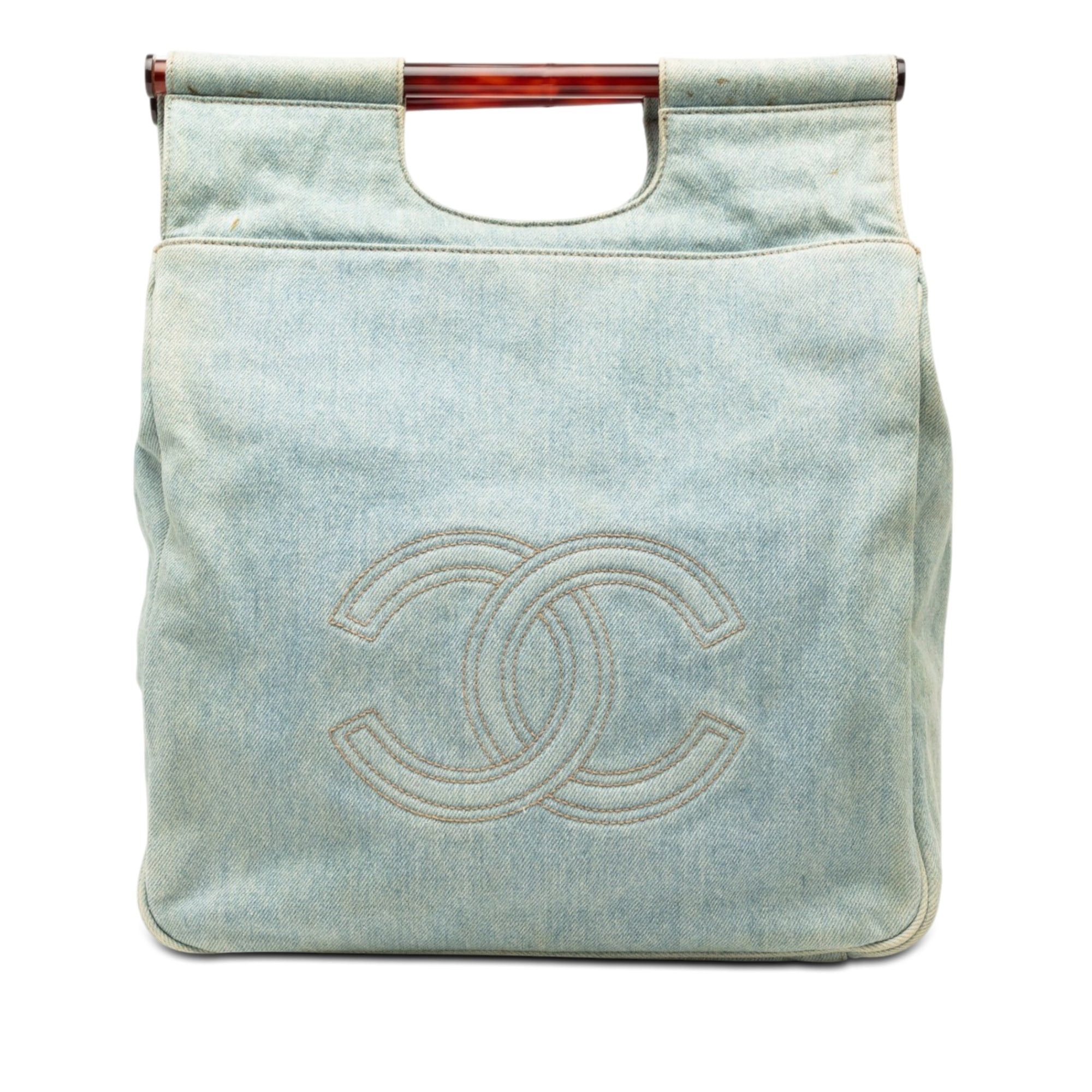 Chanel CC Denim Tortoise Handle Tote Size ONE SIZE - 1 Thumbnail