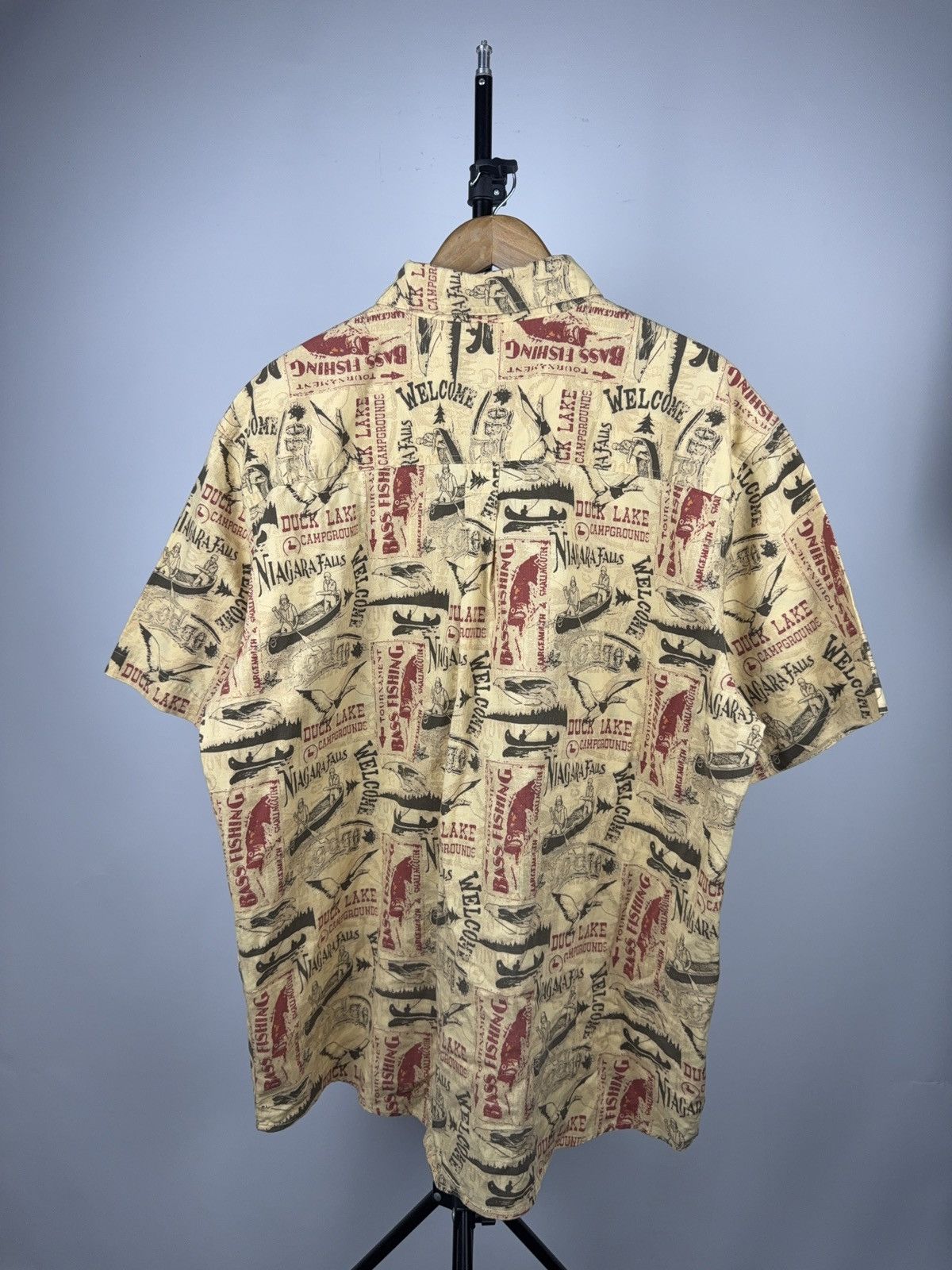 Woolrich Woolen Mills 00s Vintage USA Y2K Woolrich Niagara Falls Camp Print Shirt Size US XL / EU 56 / 4 - 9 Thumbnail