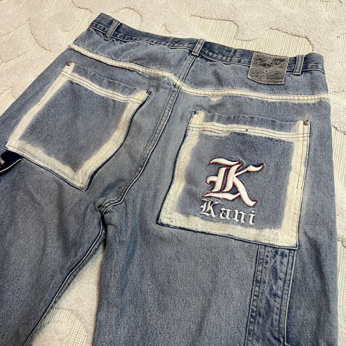 Karl Kani Crazy Vintage Y2K Karl Kani Embroidered Jean Shorts Size US 37 - 1 Thumbnail