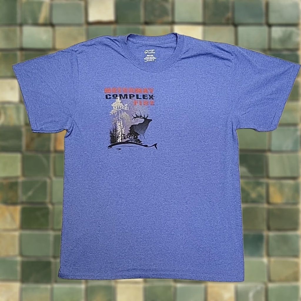 Vintage Wildland Firefighter Shirt Mens L 2015 Nez Perce Clearwater Forest ID Blue Cotton Blend Jersey Short Sleeve Graphic Print T-Shirt Mens Size US L / EU 52-54 / 3 - 1 Thumbnail
