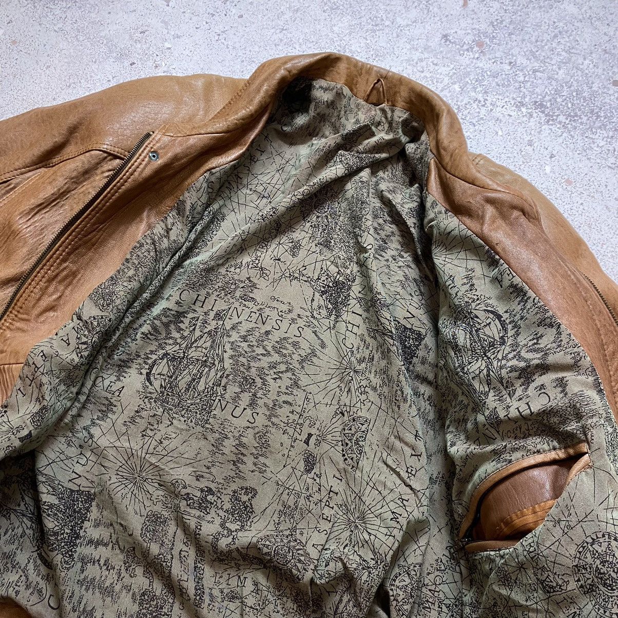 Vintage Vintage 90s Brown Leather Nylon Motorcycle Jacket Y2K Retro Size US XL / EU 56 / 4 - 6 Thumbnail