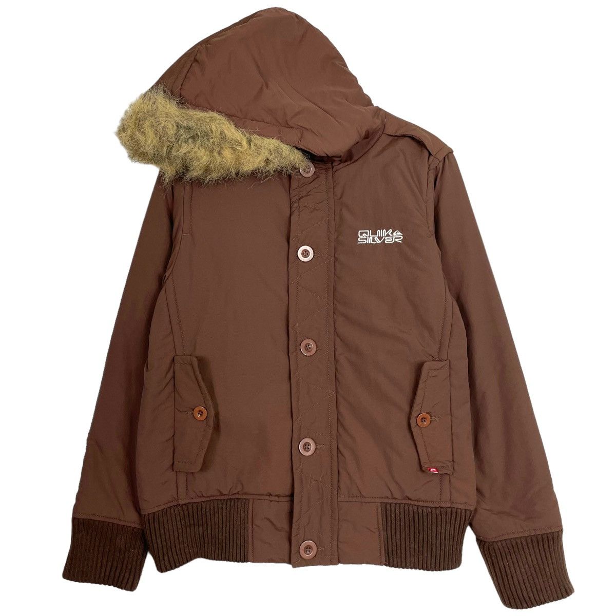 Quiksilver 💥QUIKSILVER BOMBER BROWN FUR HOODIE JACKET Size US M / EU 48-50 / 2 - 2 Thumbnail